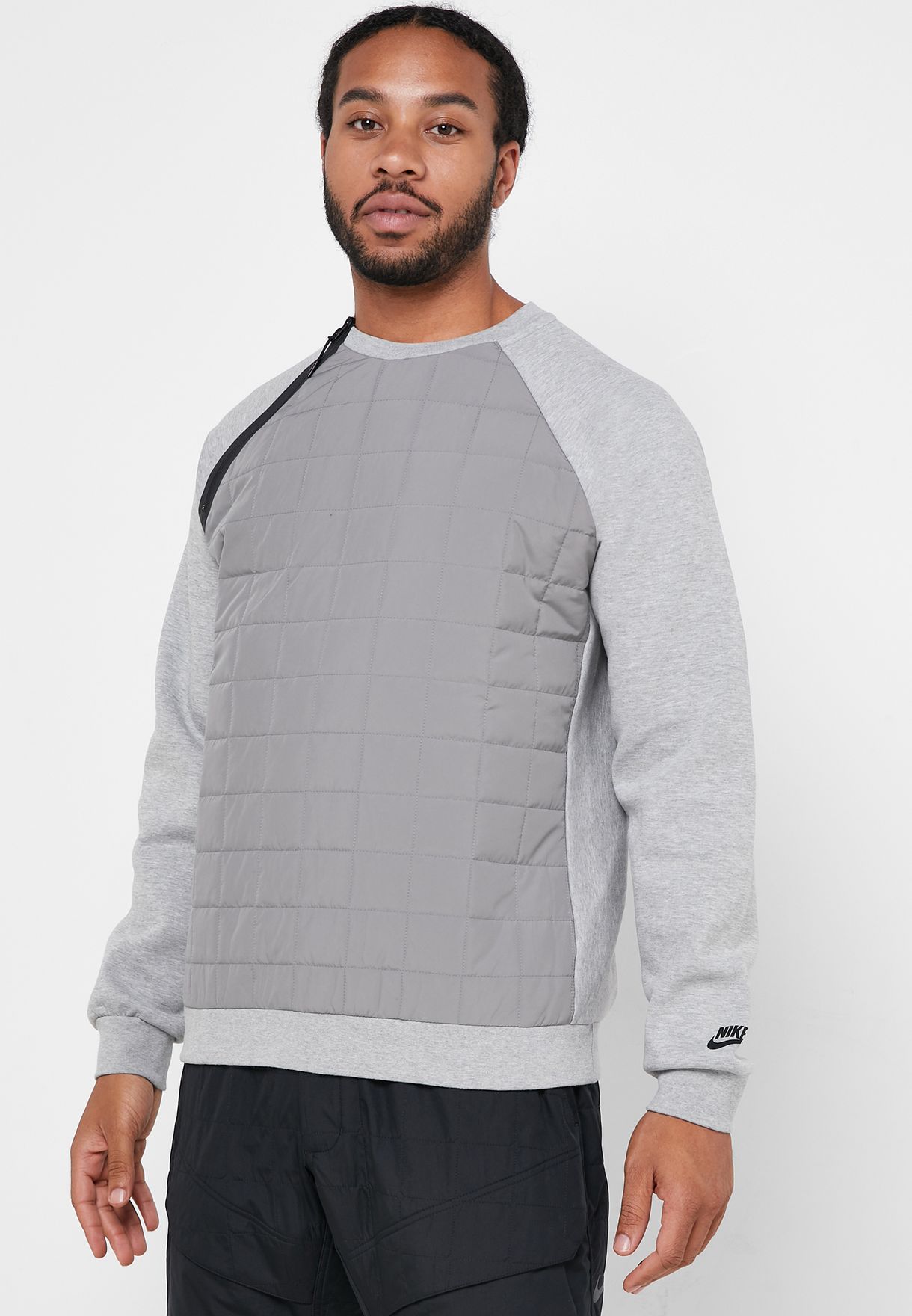 nike tech pack quilted crew sweat