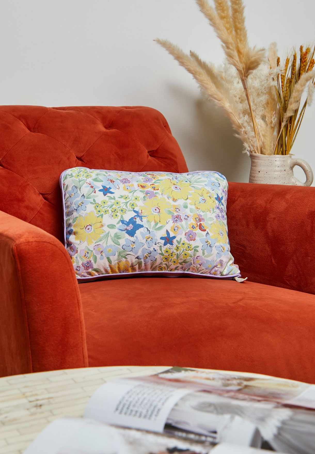 Handcrafted Floral Convertible Cushion Throw