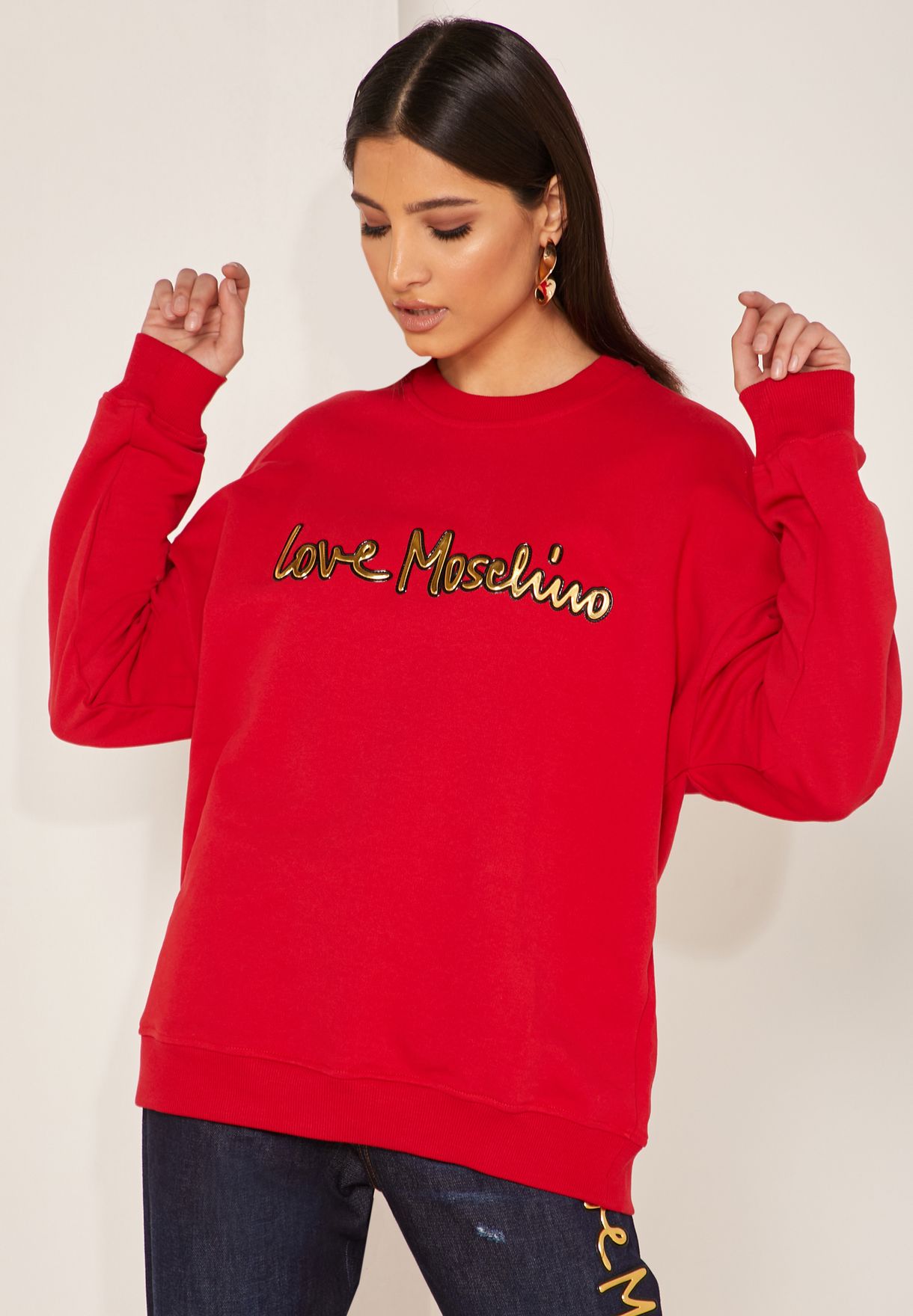 Love Moschino red 3D Logo Sweatshirt 