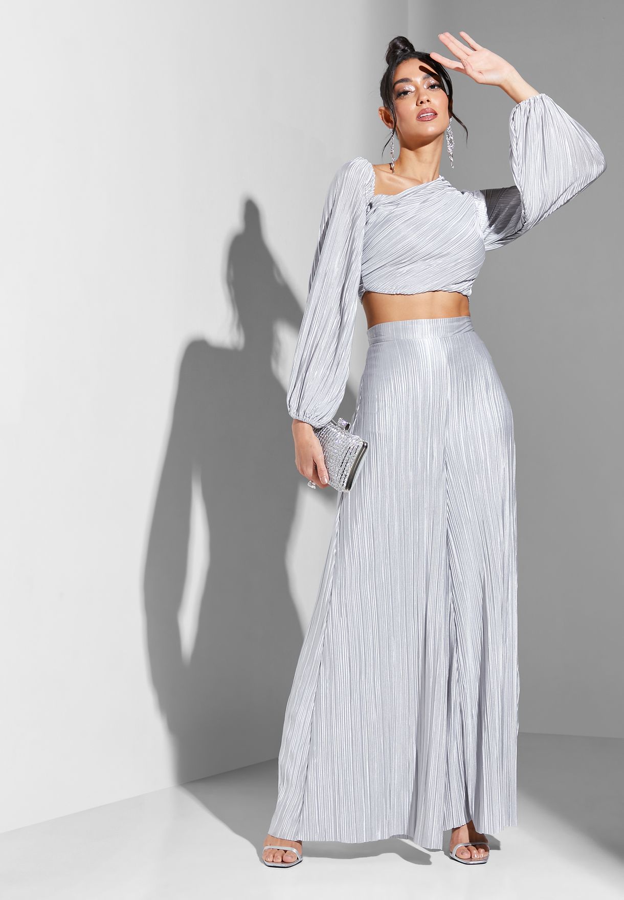 Pleated Top & Pant Set