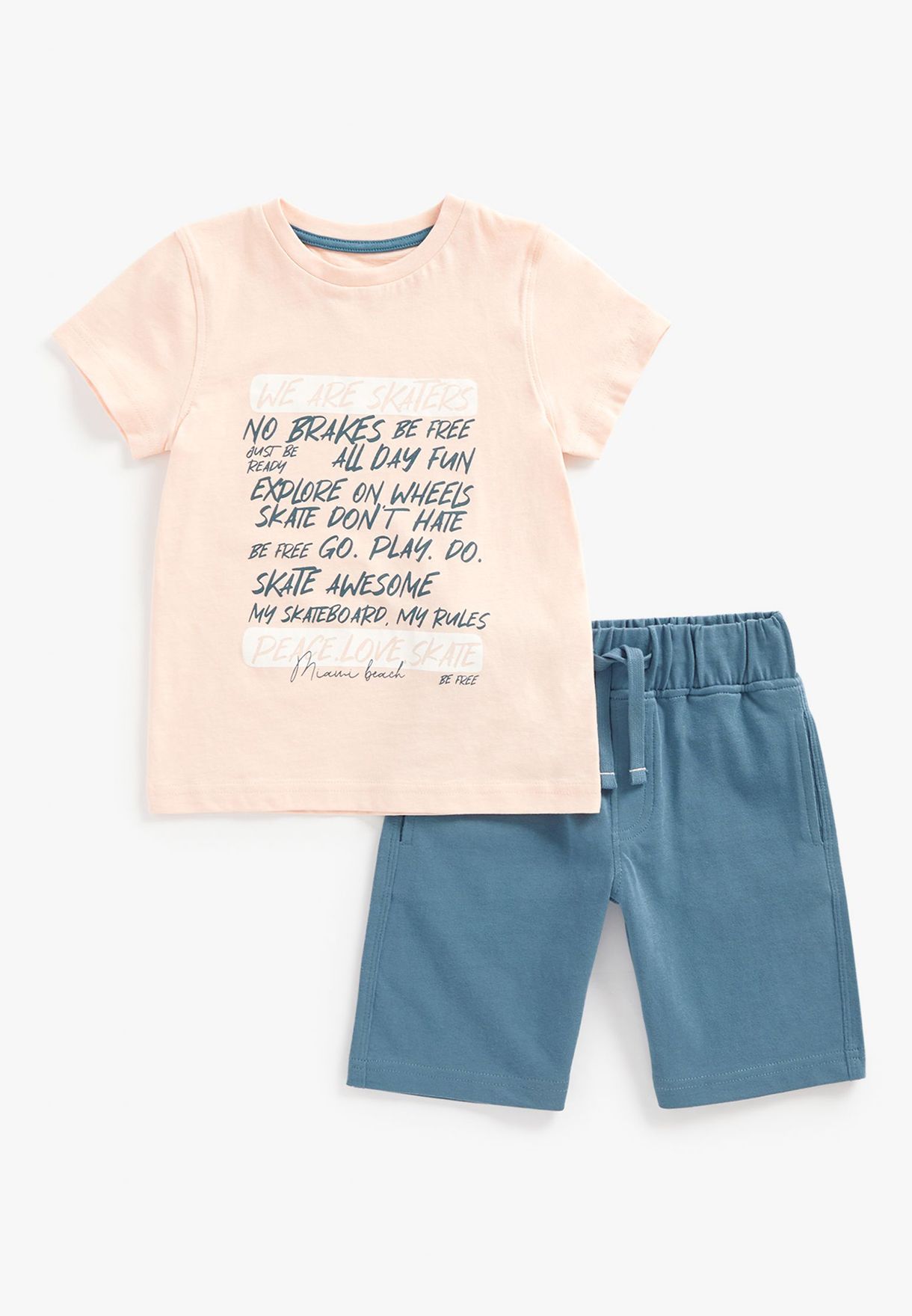 Youth Slogan T-Shirt & Shorts Set
