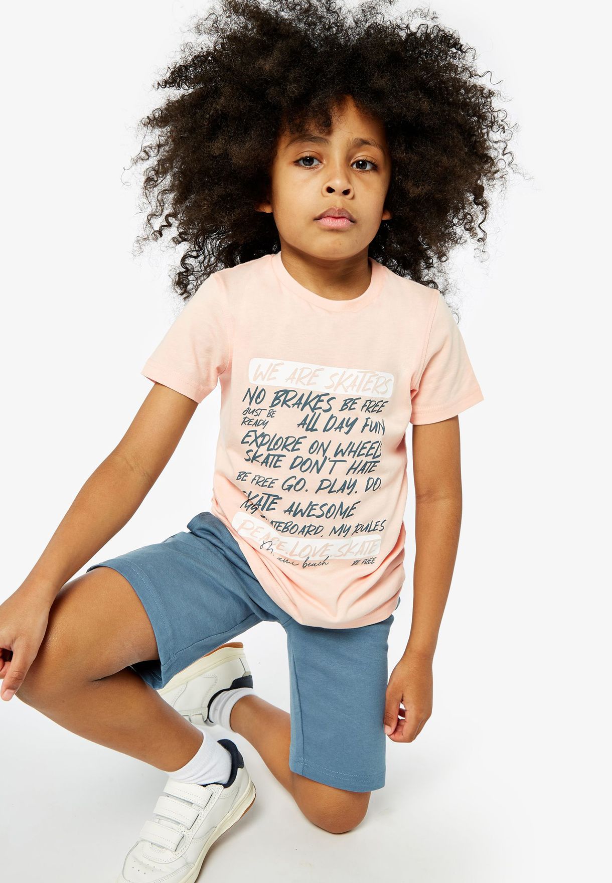 Youth Slogan T-Shirt & Shorts Set