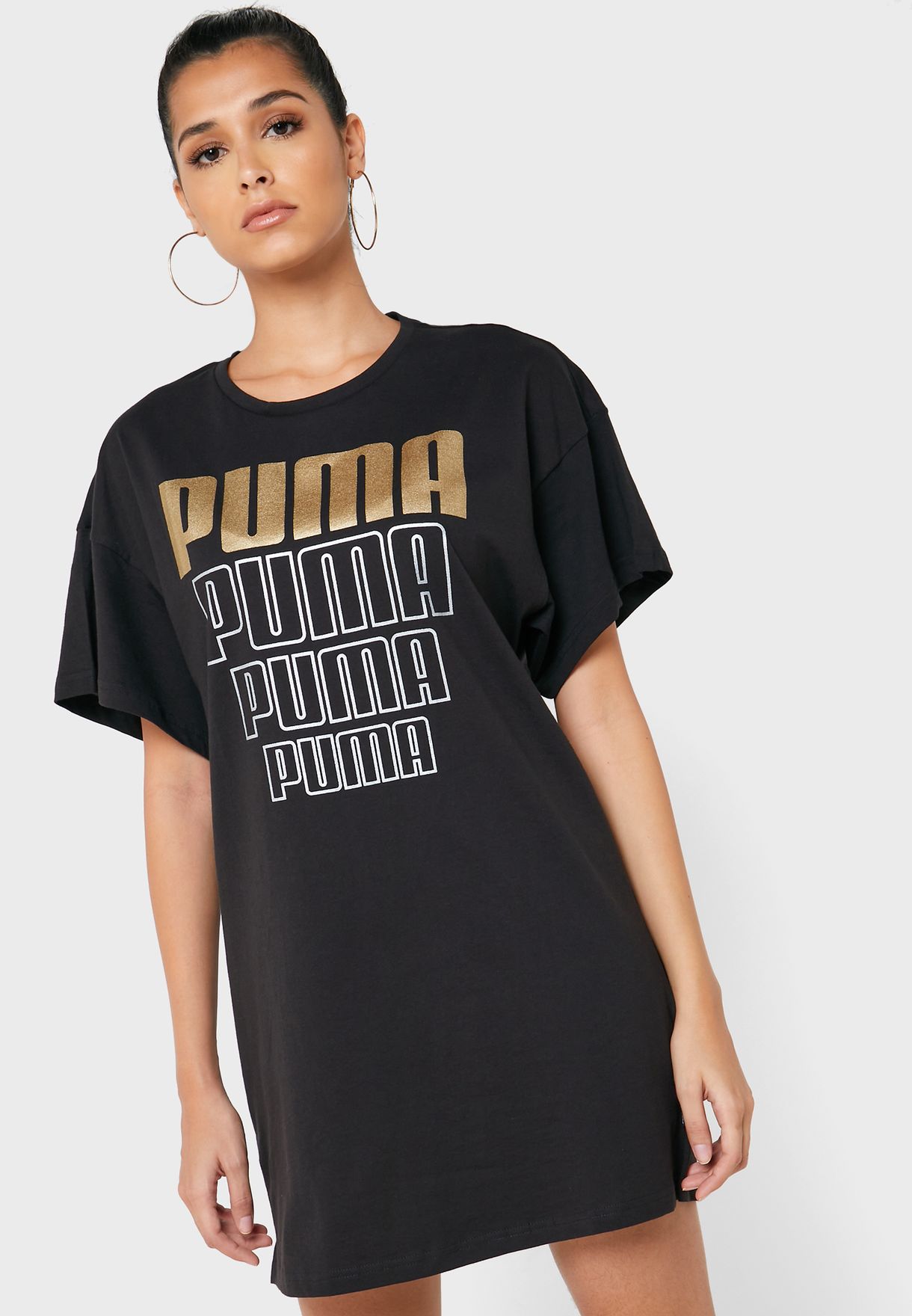 Buy Puma Black Rebel T Shirt Dress For Women In Mena Worldwide