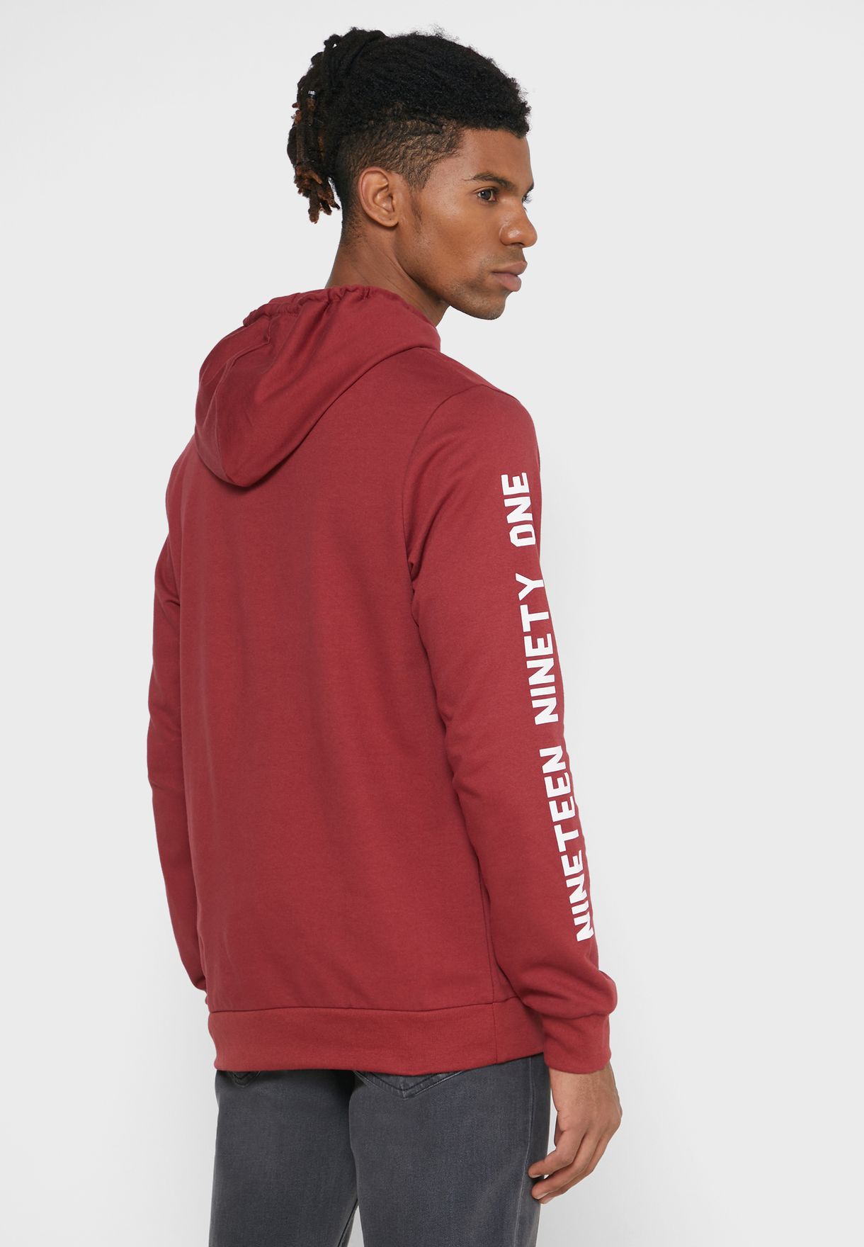 Buy Seventy five burgundy Nineteen Ninety One Hoodie for Men in Riyadh ...