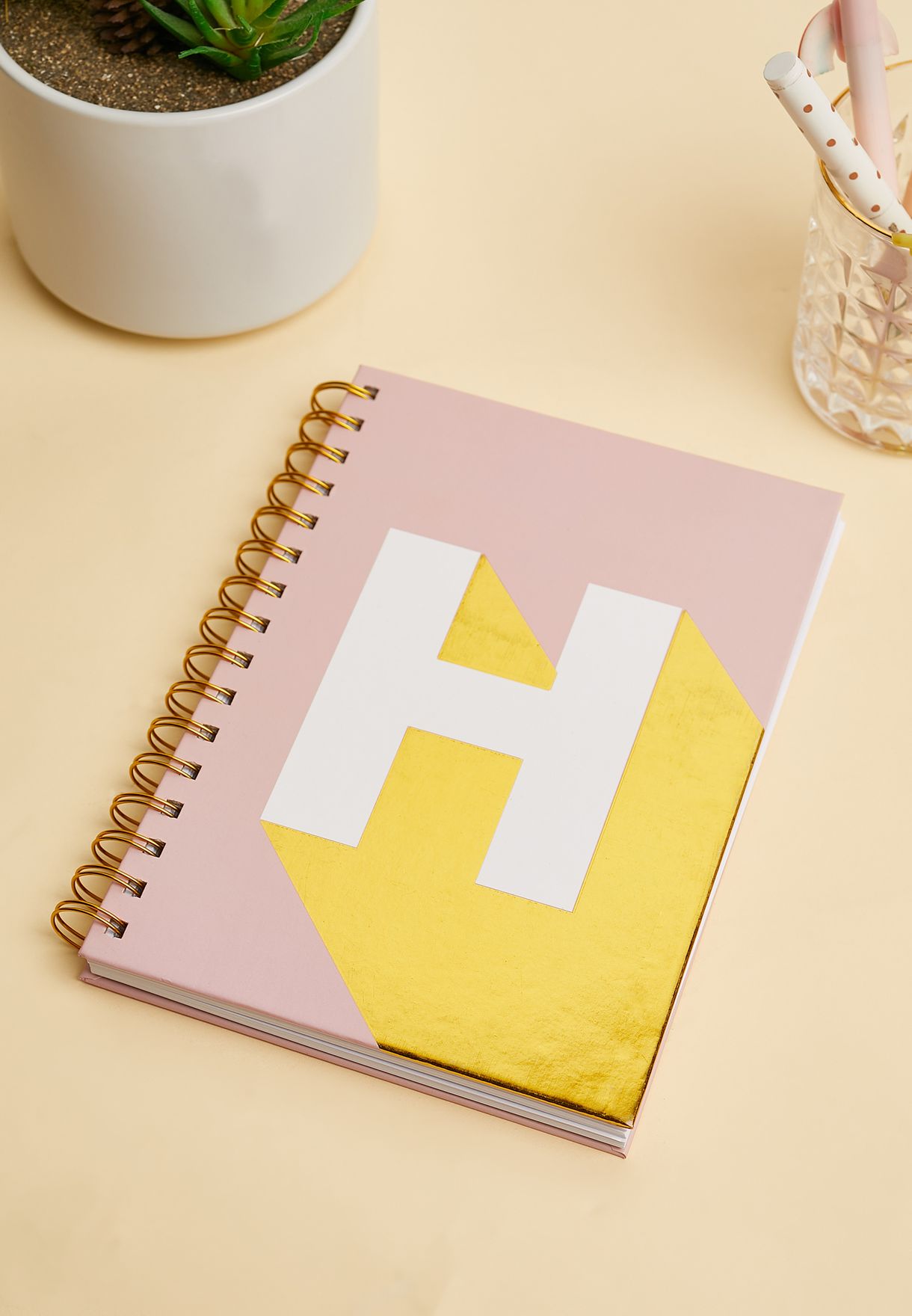 A5 English Monogram Notebook - H