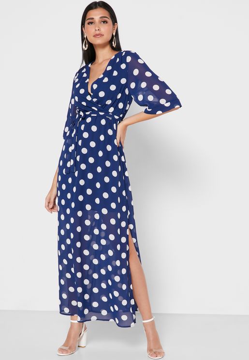 mela london polka dot high low dress