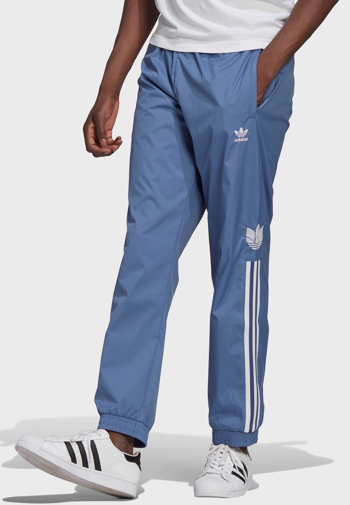 3d trefoil 3 stripe track pants