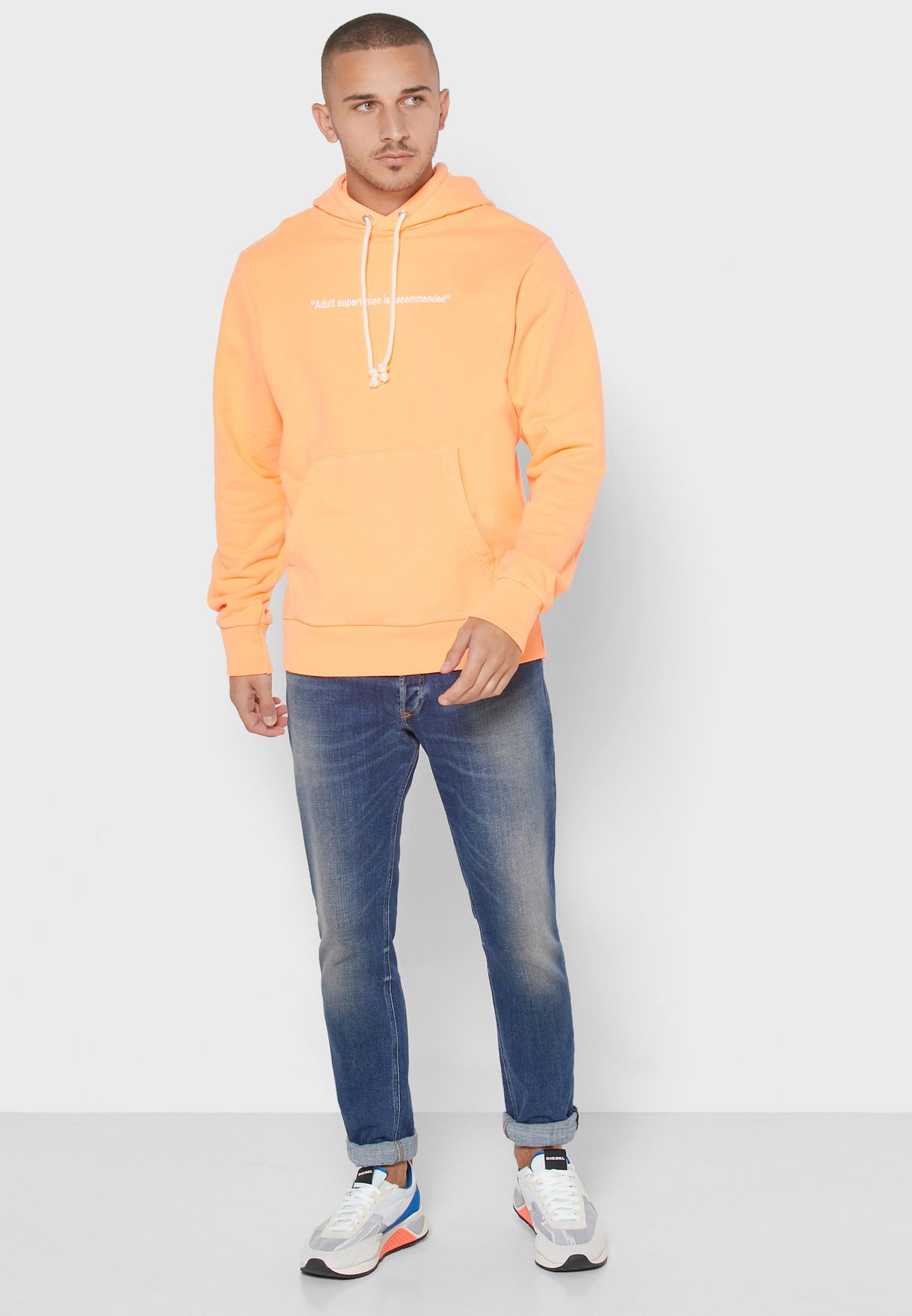 diesel hoodie orange