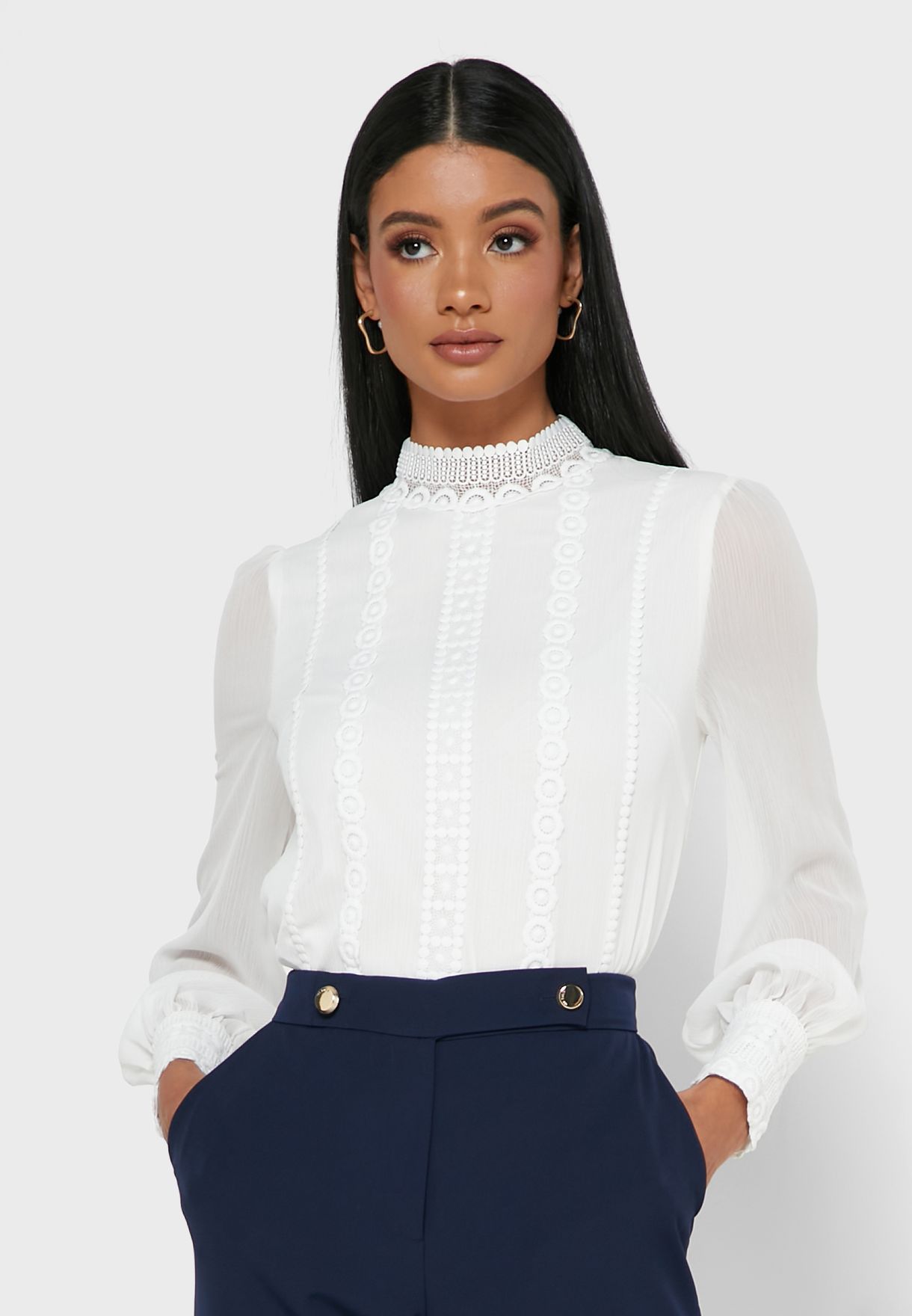 ted baker white lace top