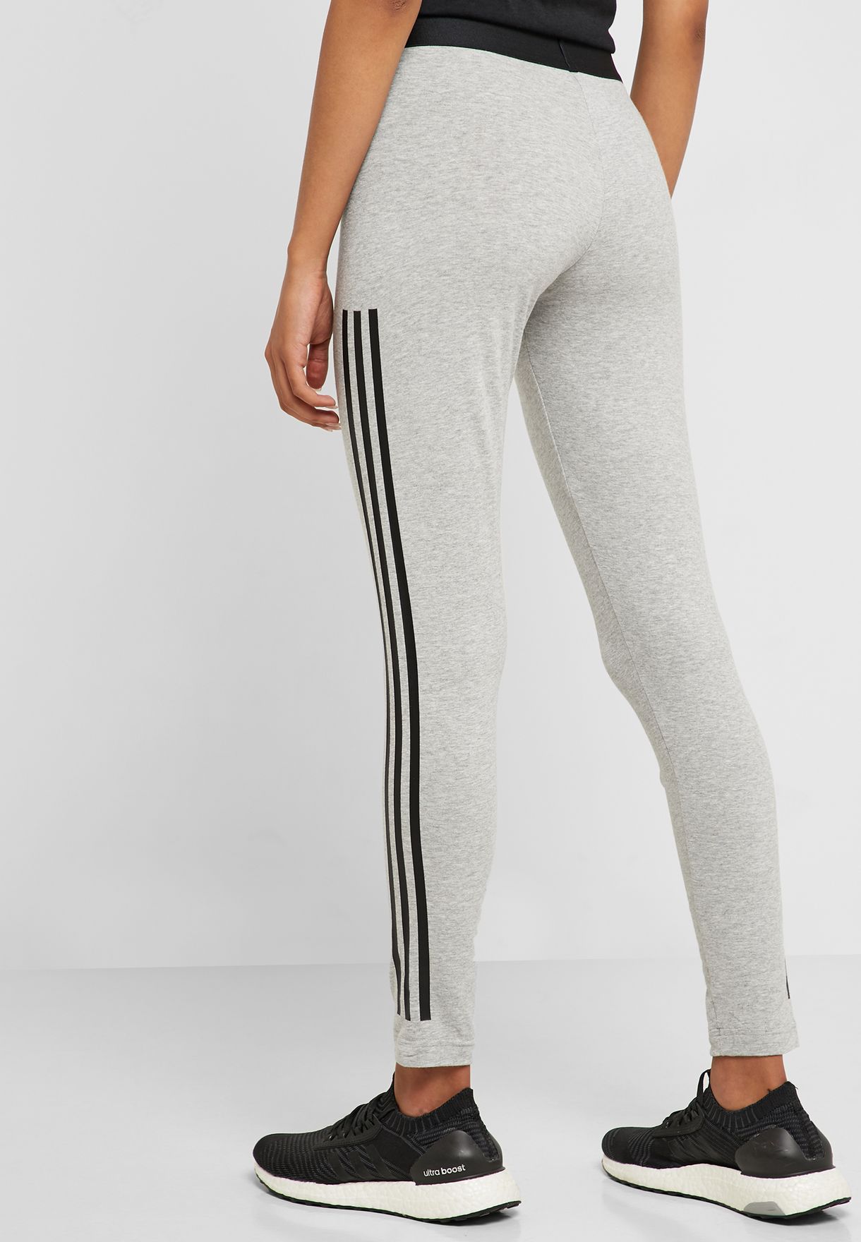 adidas grey leggings 3 stripes