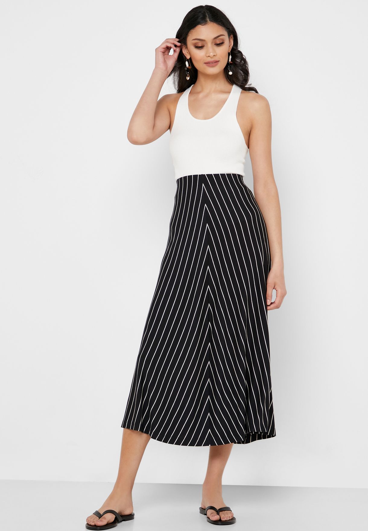 striped skirt high waisted
