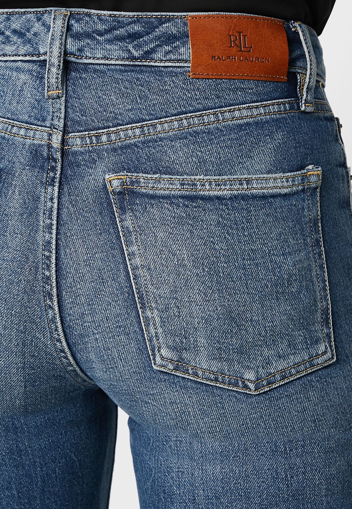 high waist straight jeans