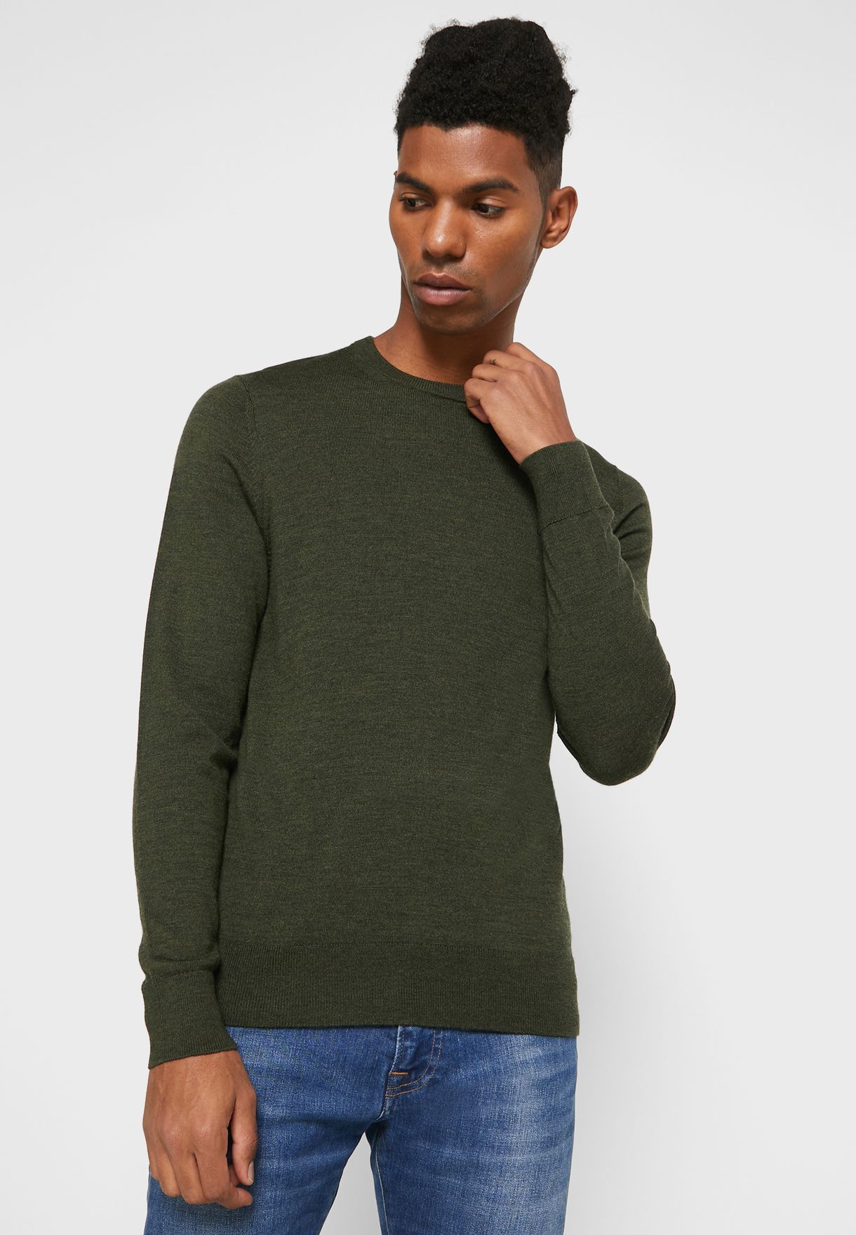 Buy Calvin Klein green Essential Sweater for Men in MENA, Worldwide