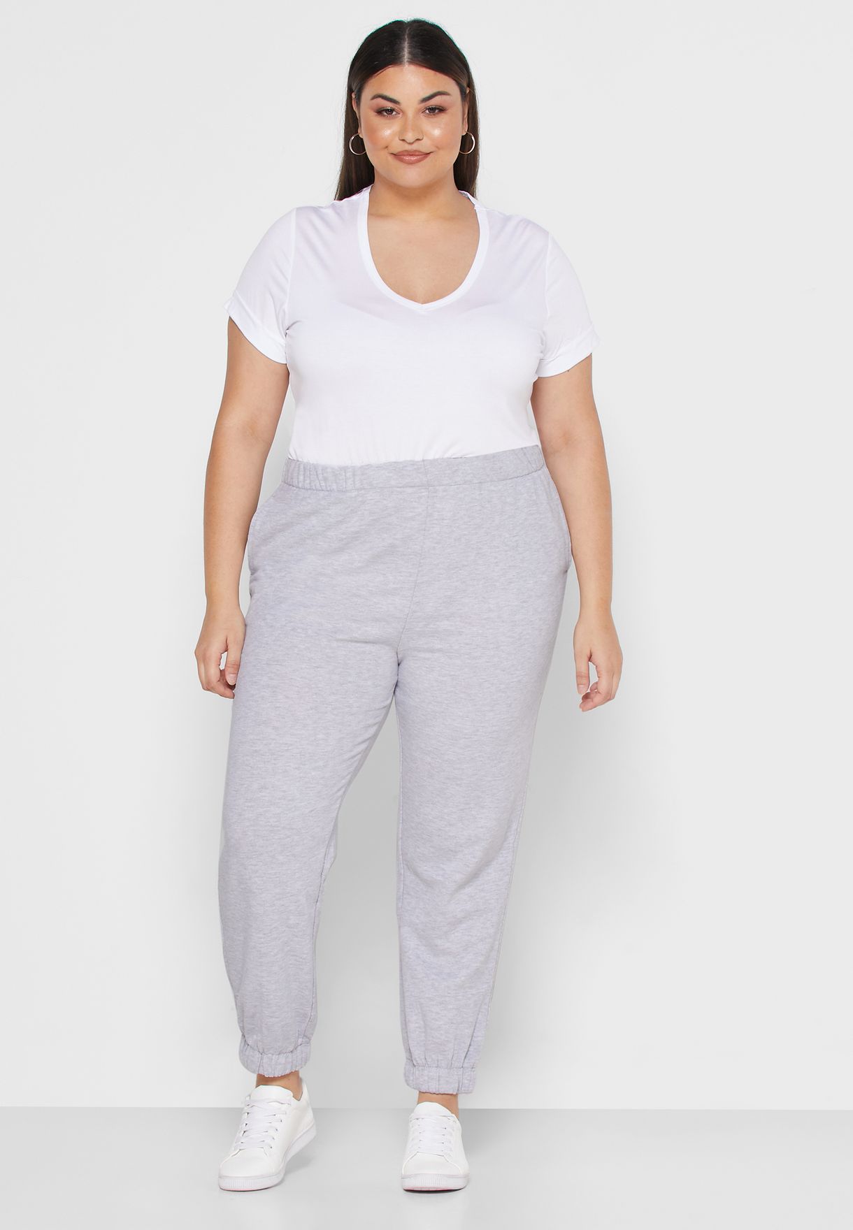 womens grey high waisted joggers