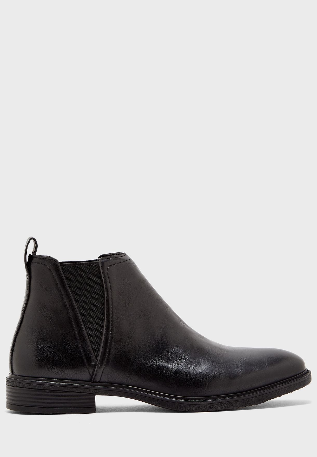 mens faux leather chelsea boots