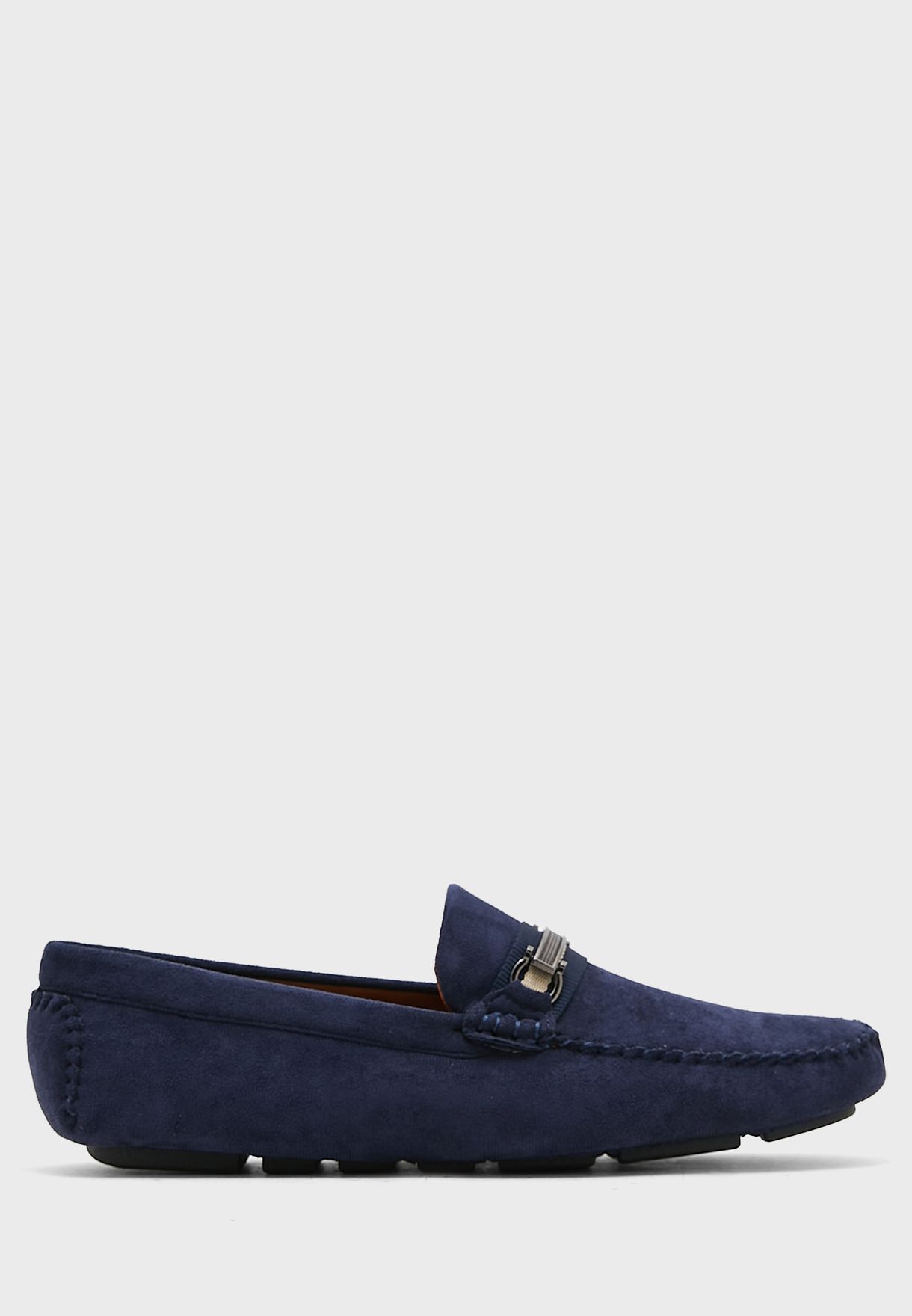 Faux Suede Saddle Loafers