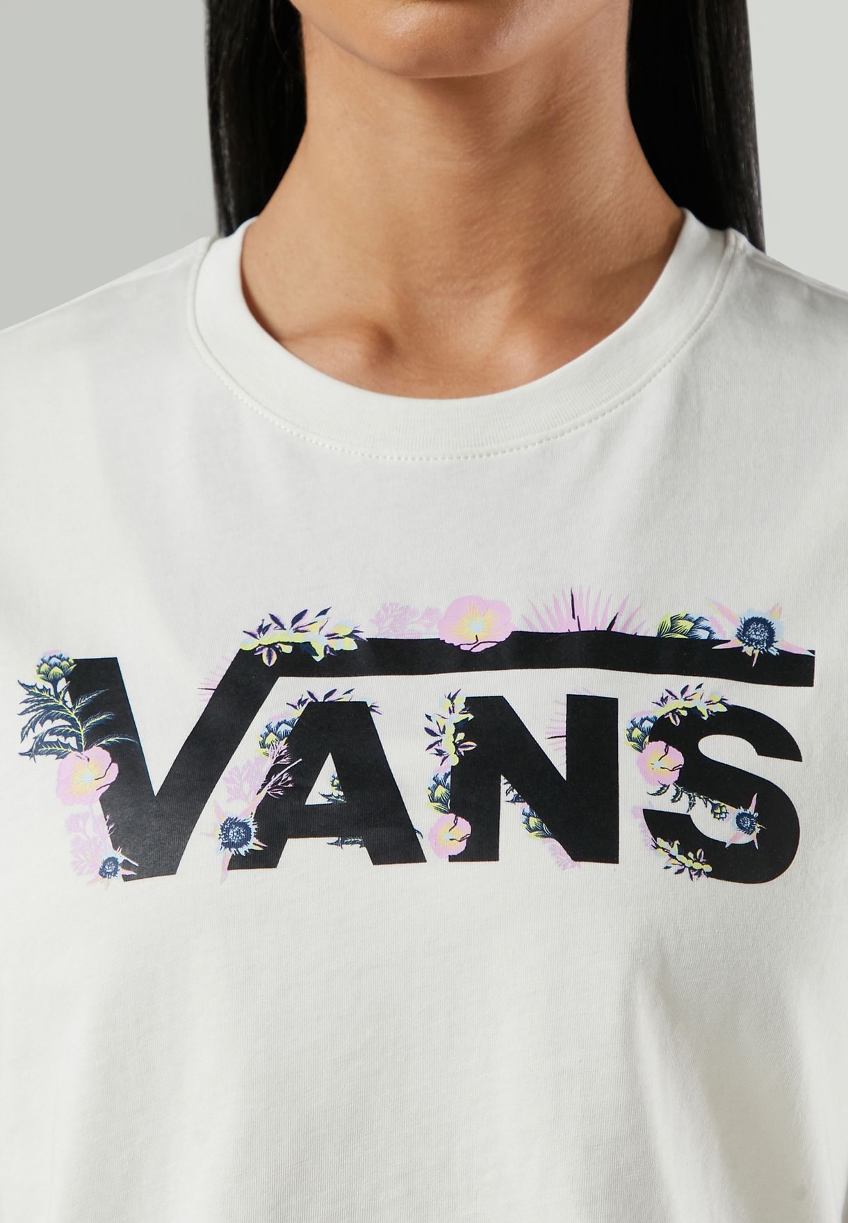 Buy Vans white Blozzom Roll Out T-Shirt for Women in Muscat, Salalah Buy Vans white Blozzom Roll Out T-Shirt for Women in Muscat, Salalah