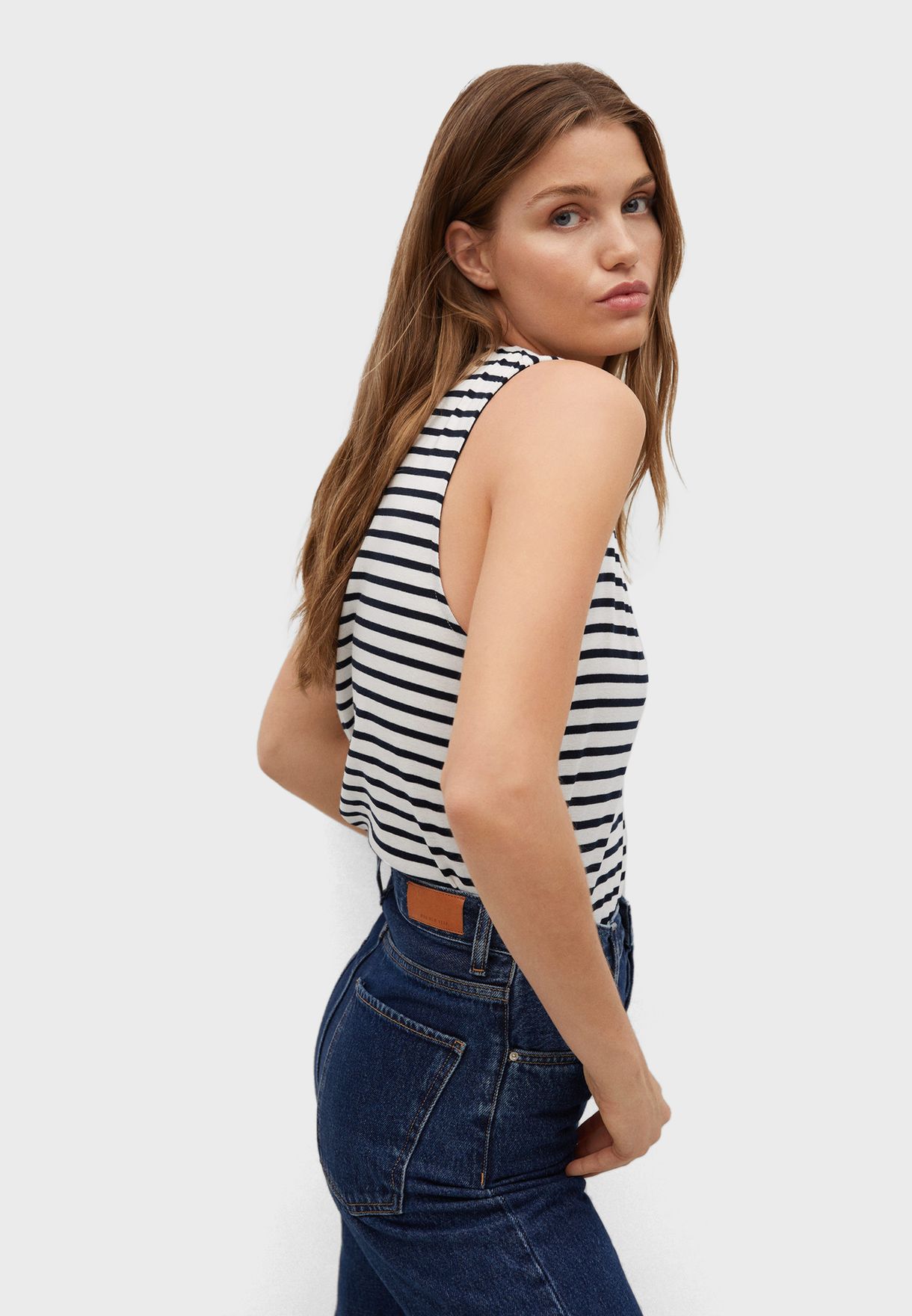 Striped Asymmetric T-Shirt