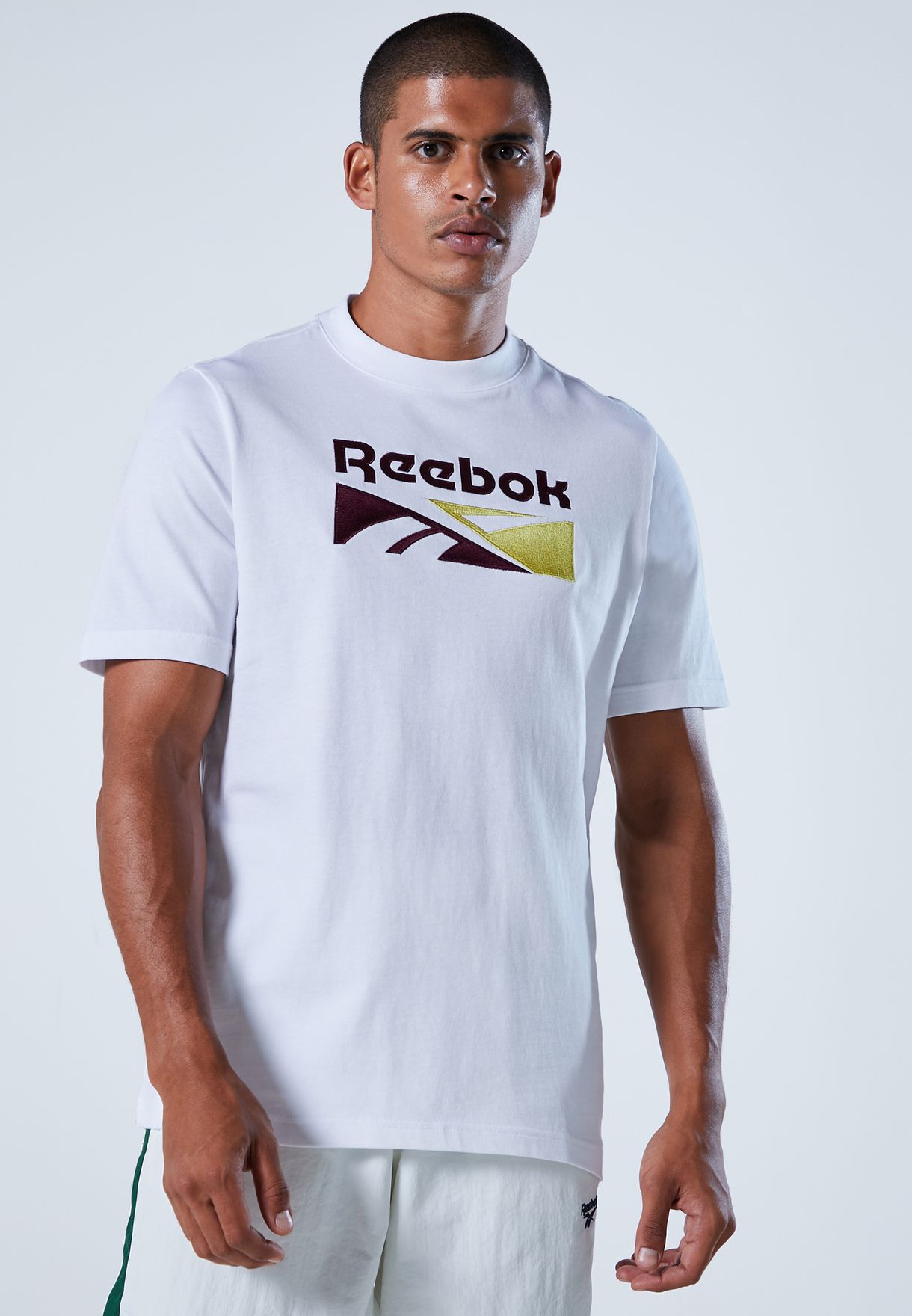 Reebok Uomo Vector Logo T-Shirt Girocollo Maglietta