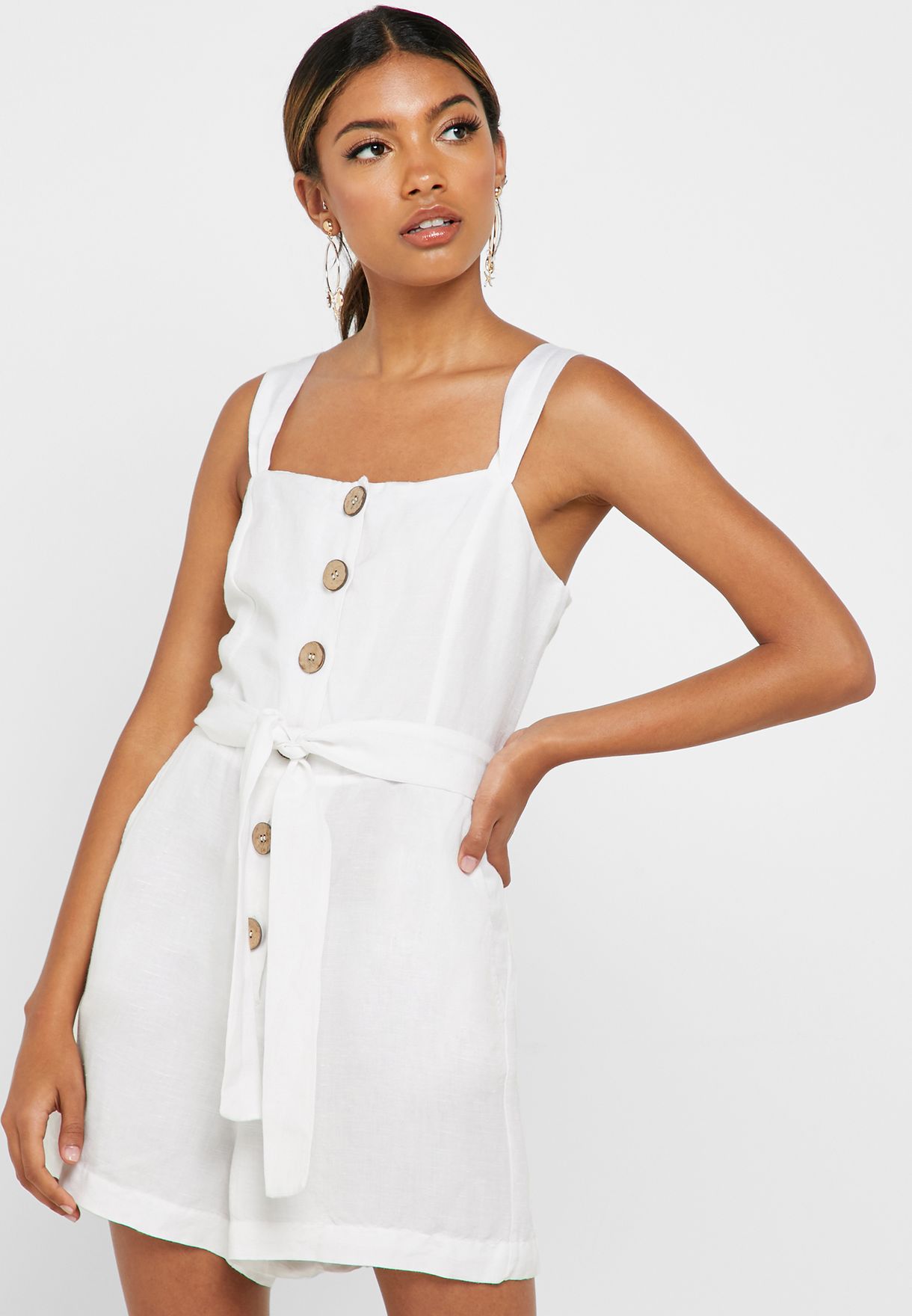 mango white playsuit