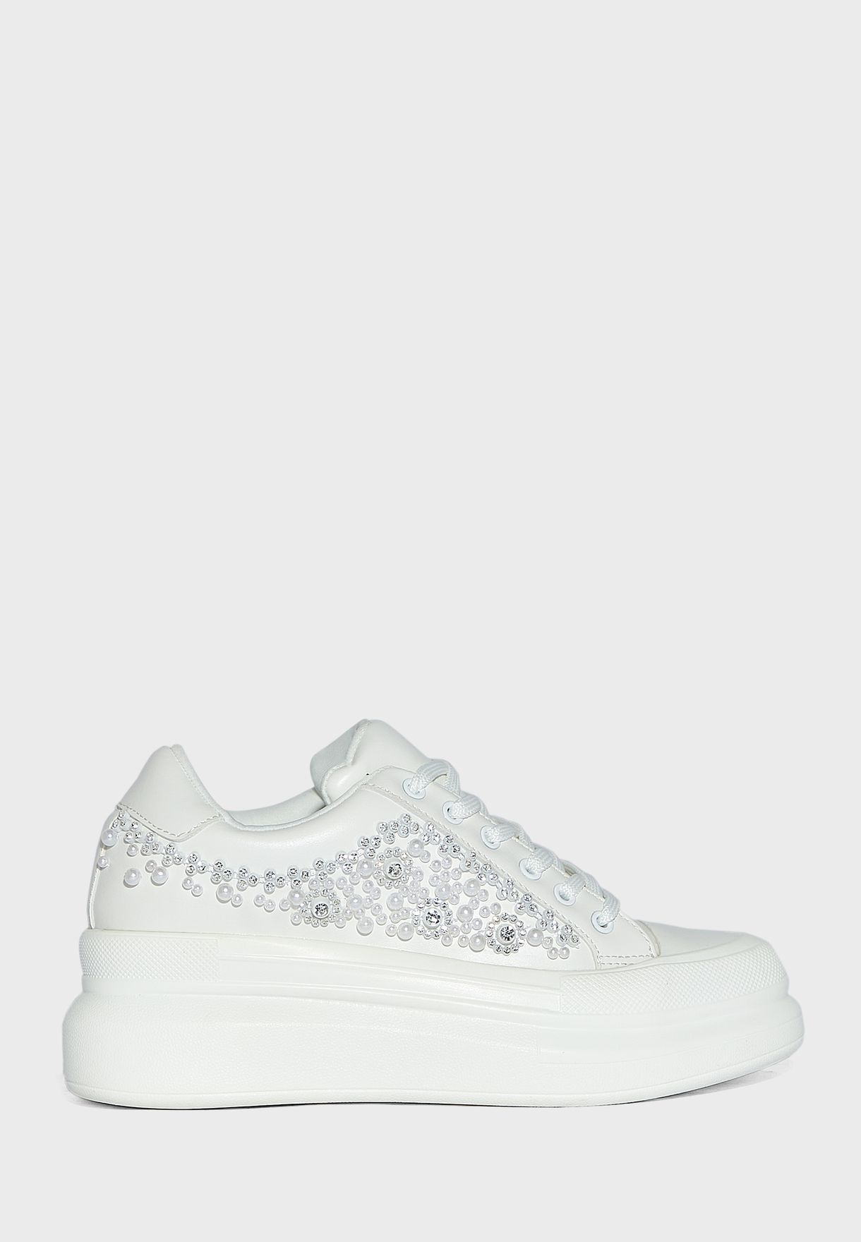 Pearl And Diamante Detail Sneakers