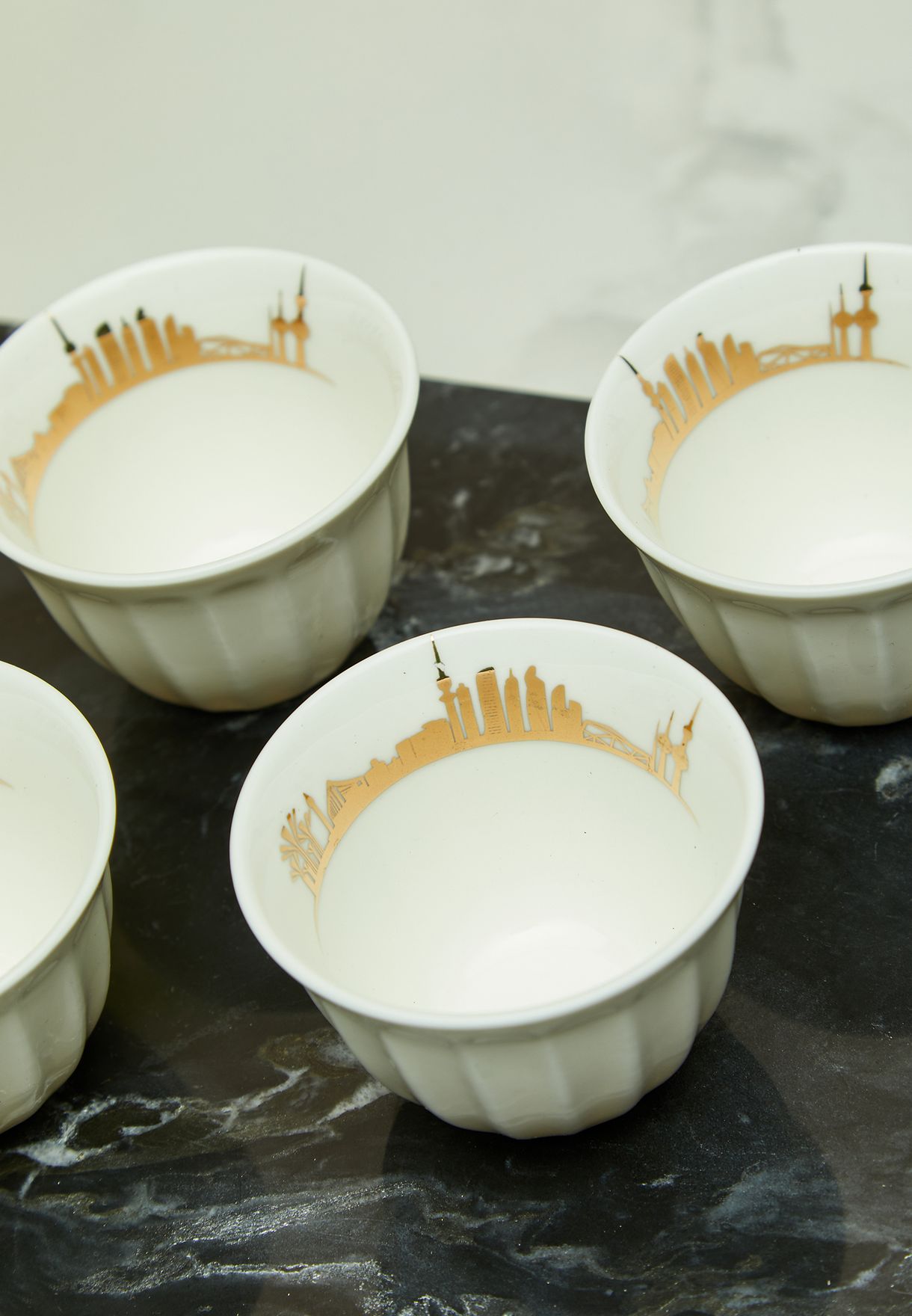 Set Of 6 Skyline Chaffe Cups
