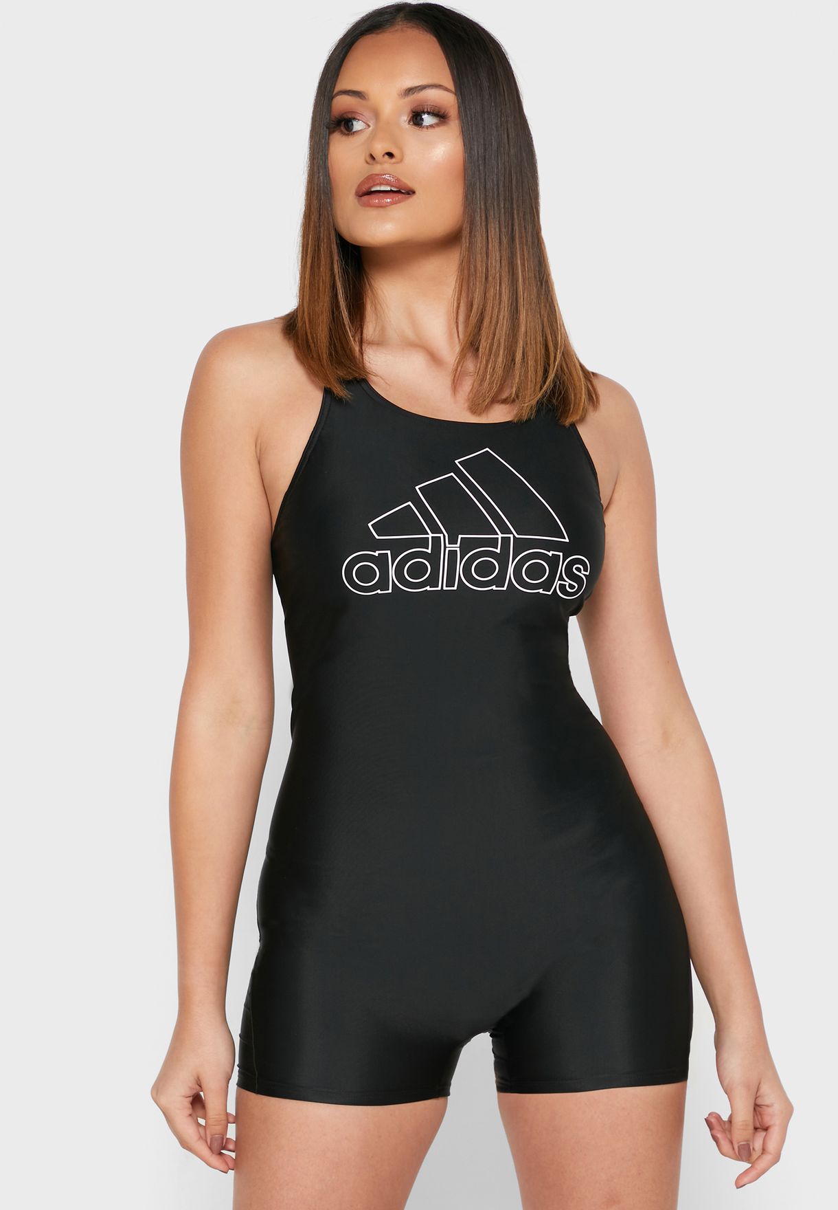 Buy Adidas Black Logo Swimsuit For Women In Mena Worldwide 2235