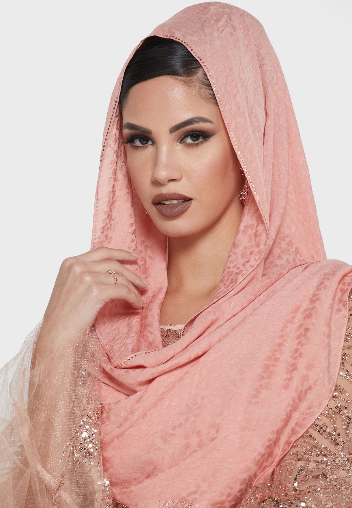 Buy Kashkha pink Printed Hijab for Women in MENA, Worldwide