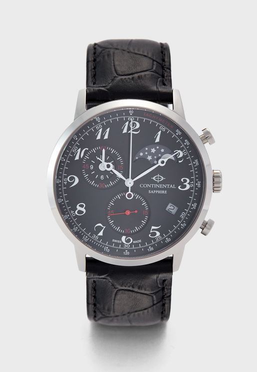 Leather Strap Analog Watch