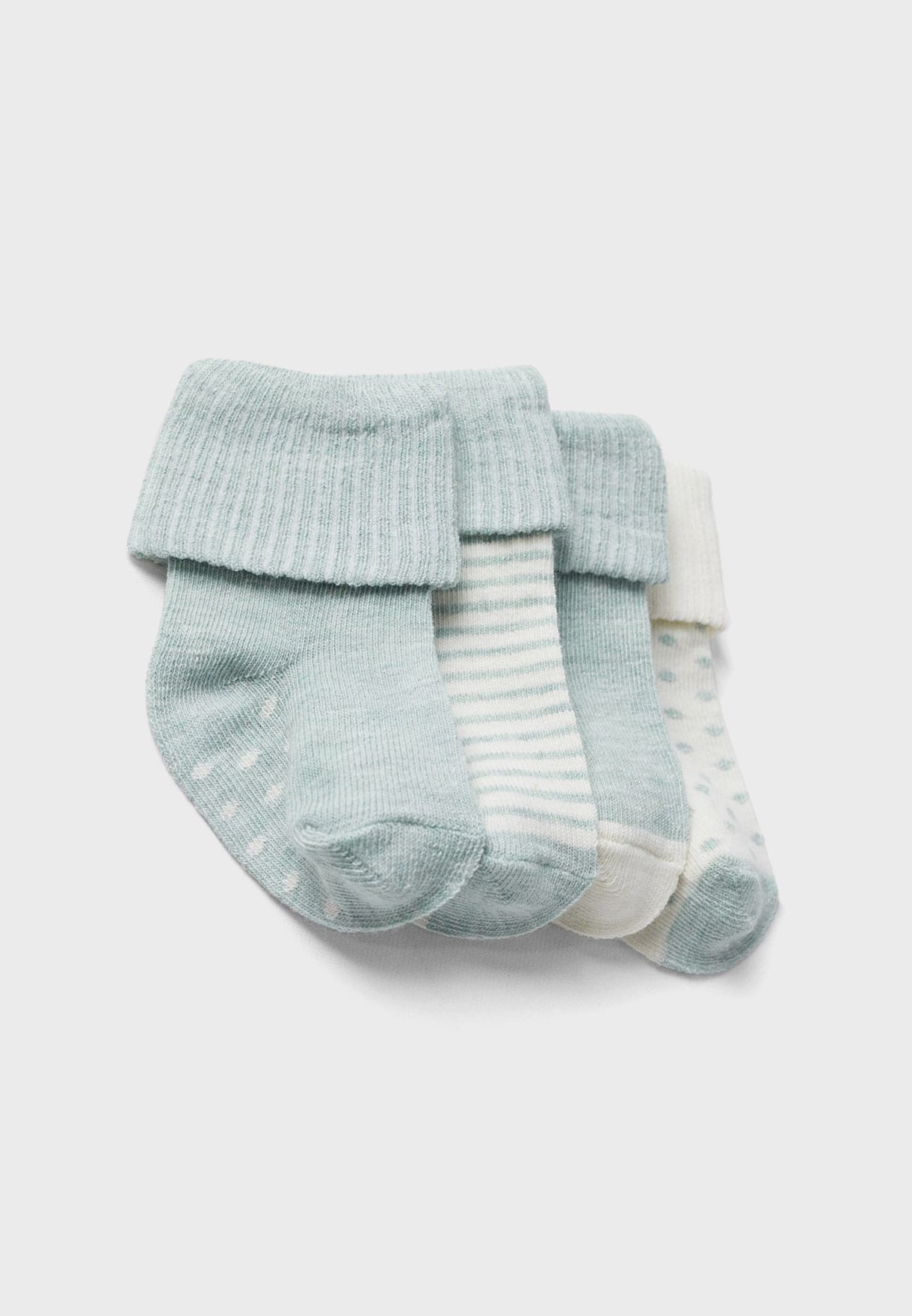 Infant 4 Pack Assorted Ankle Socks