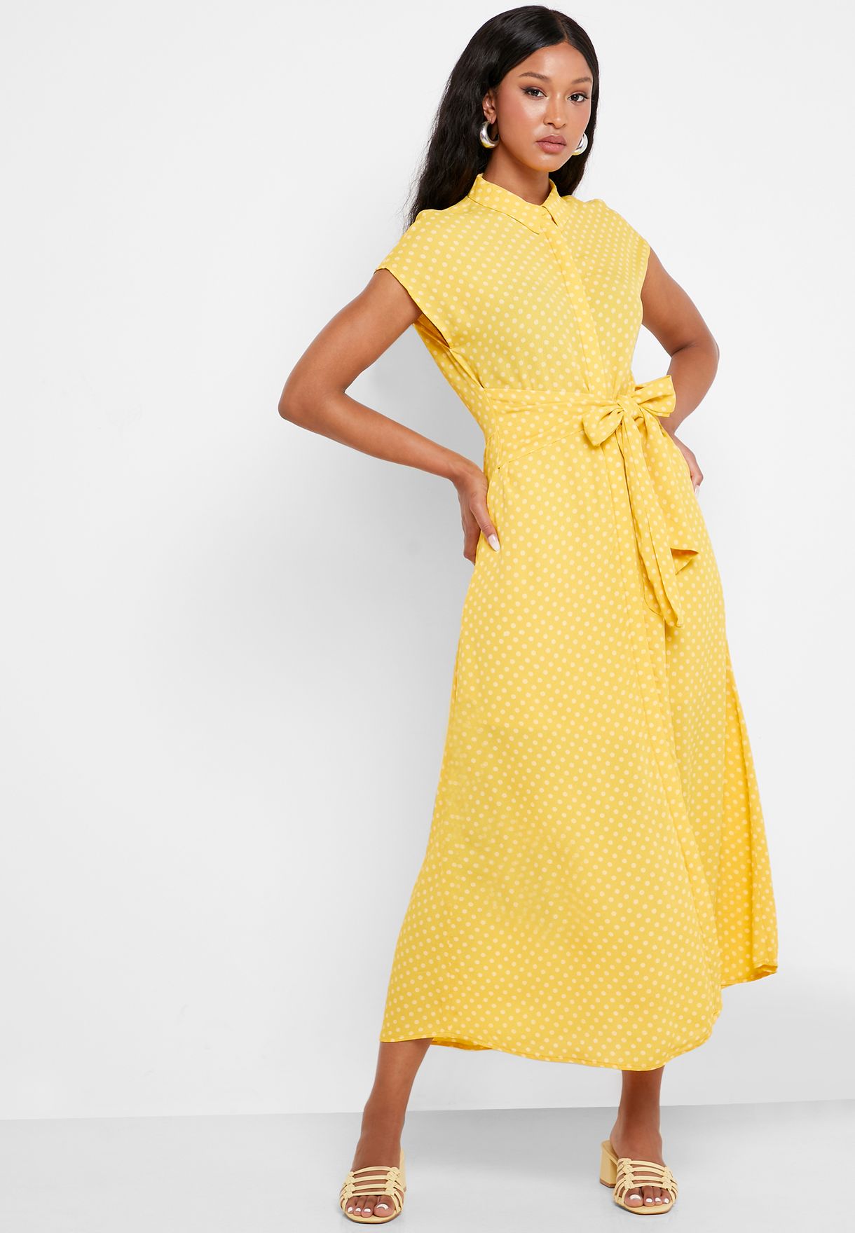 verb Throat Conversely Buy Vero Moda yellow Polka Dot Short Sleeve Shirt Dress for Women in MENA,  Worldwide