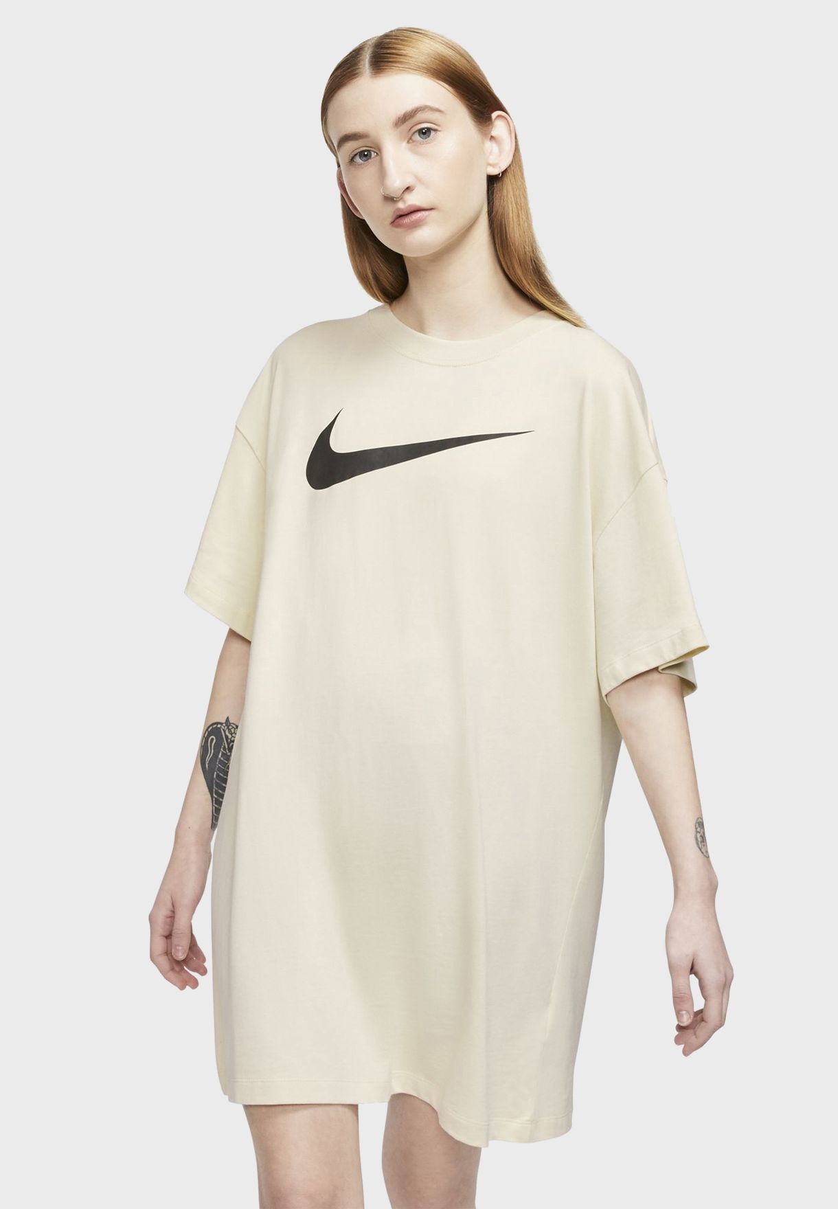 Nike beige NSW Swoosh Dress for Women 