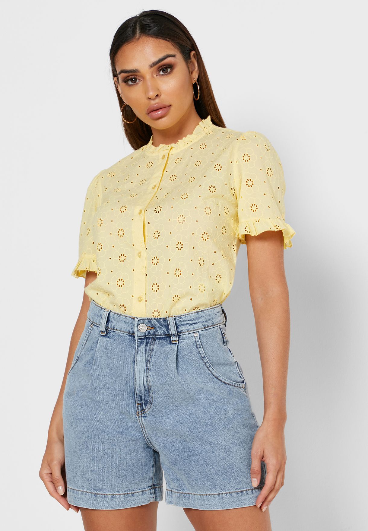 yellow frill shirt