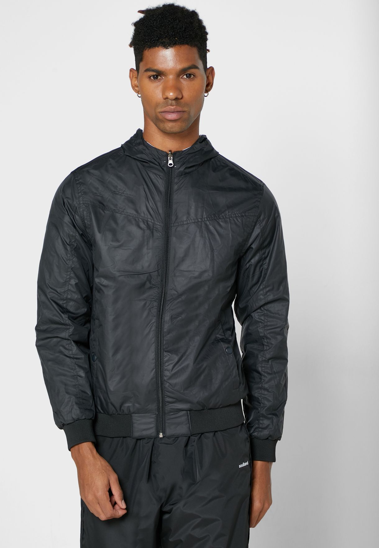 Buy Seventy five black Colour Block Wind Breaker Jacket for Men in ...