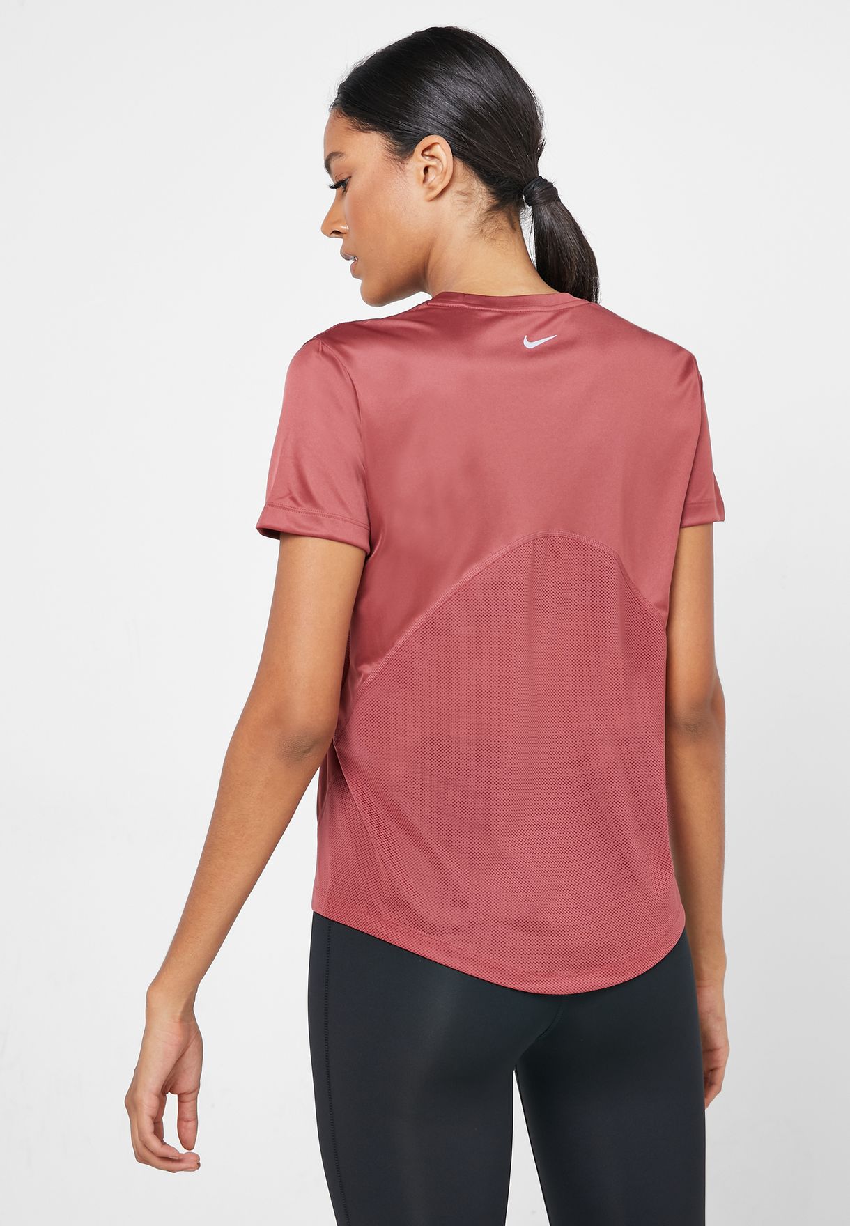 Buy Nike pink Miler T-Shirt for Women in MENA, Worldwide