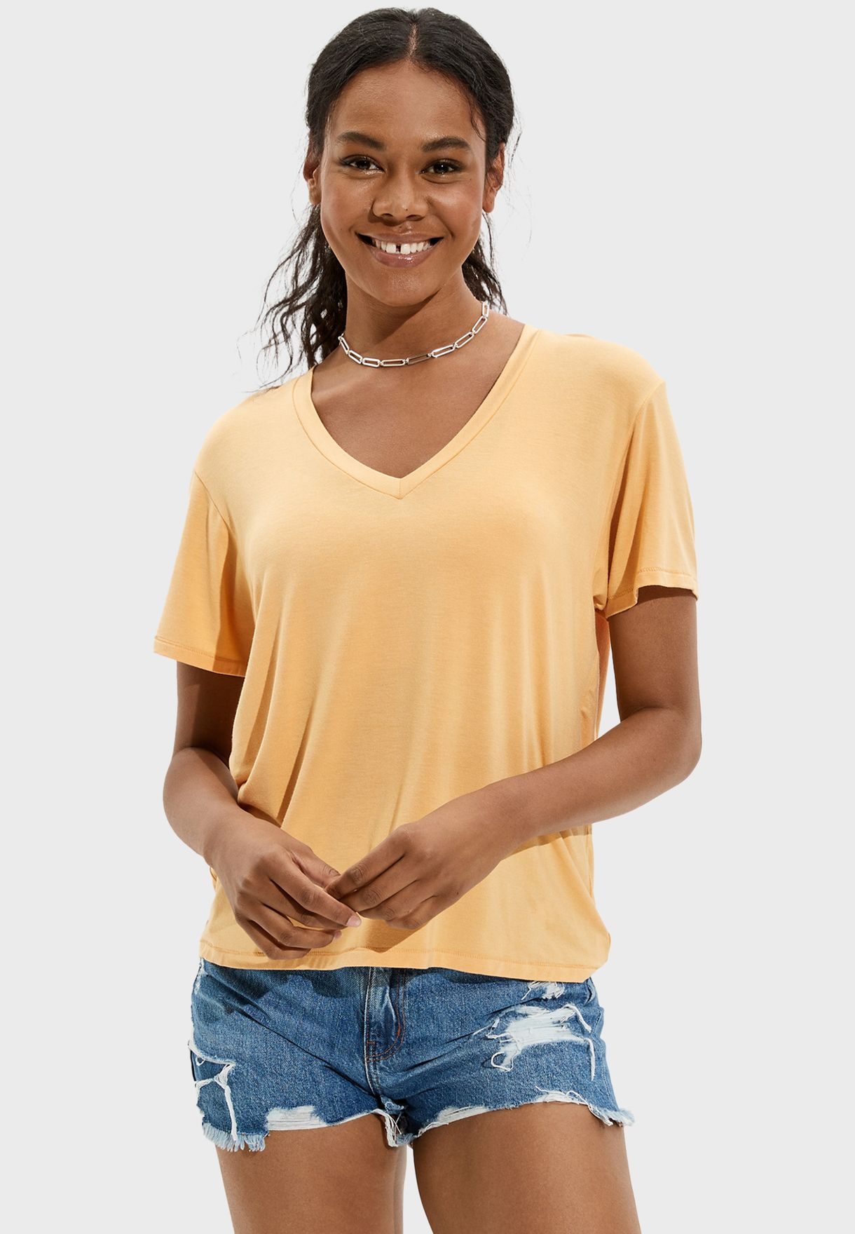 american eagle yellow t shirt