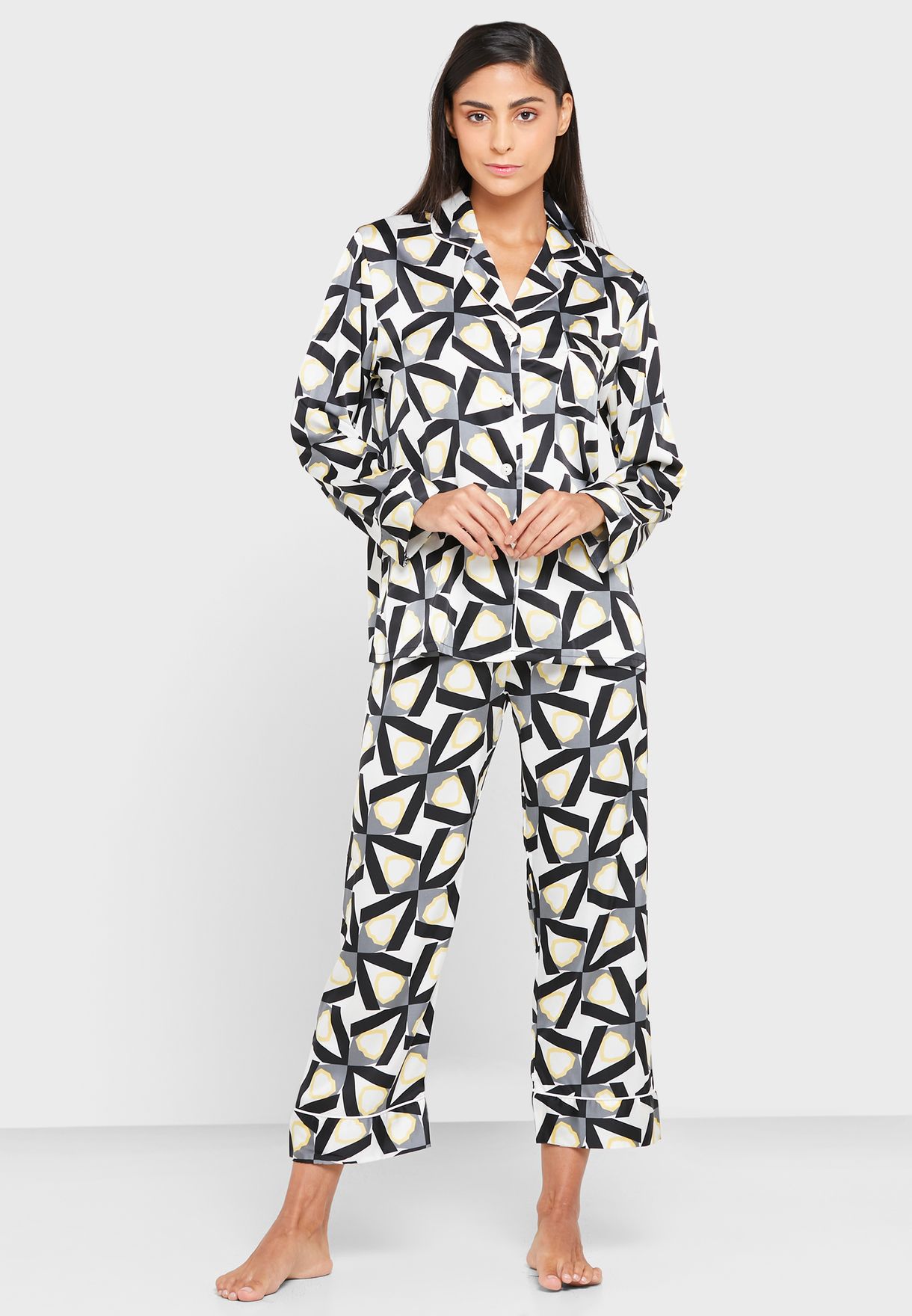 Printed Blouse And Pants Nightsuit