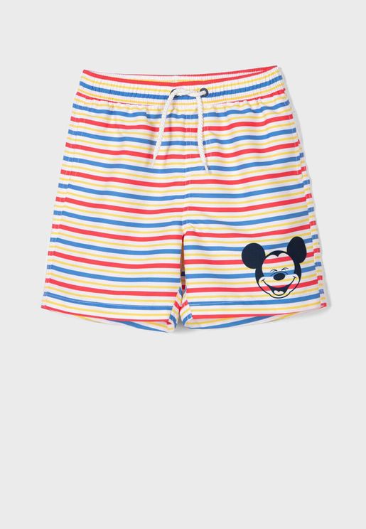 Kids Striped Swim Shorts