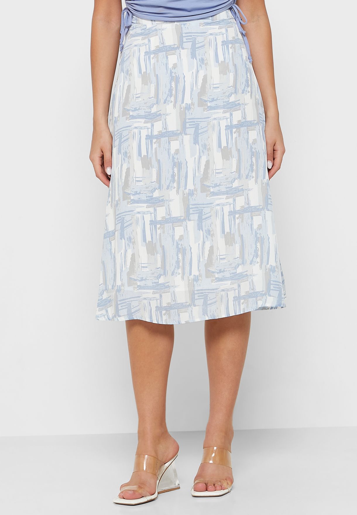 Abstract Print Skirt