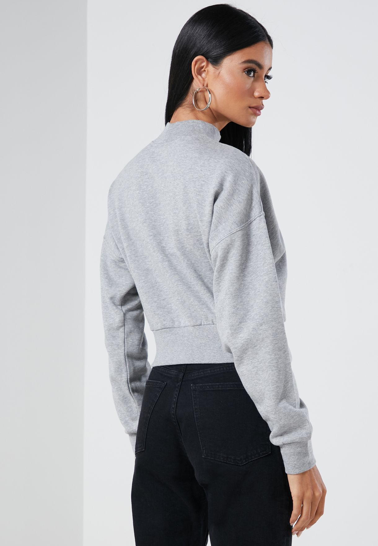 nike sportswear essential fleece mock neck sweatshirt