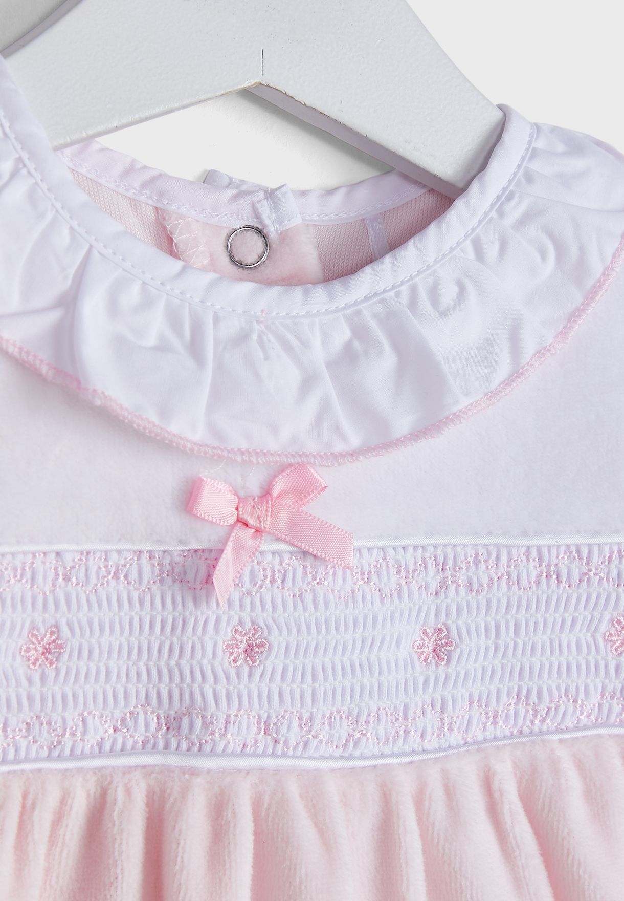 Infant Embroidery Flowers Sleepsuit