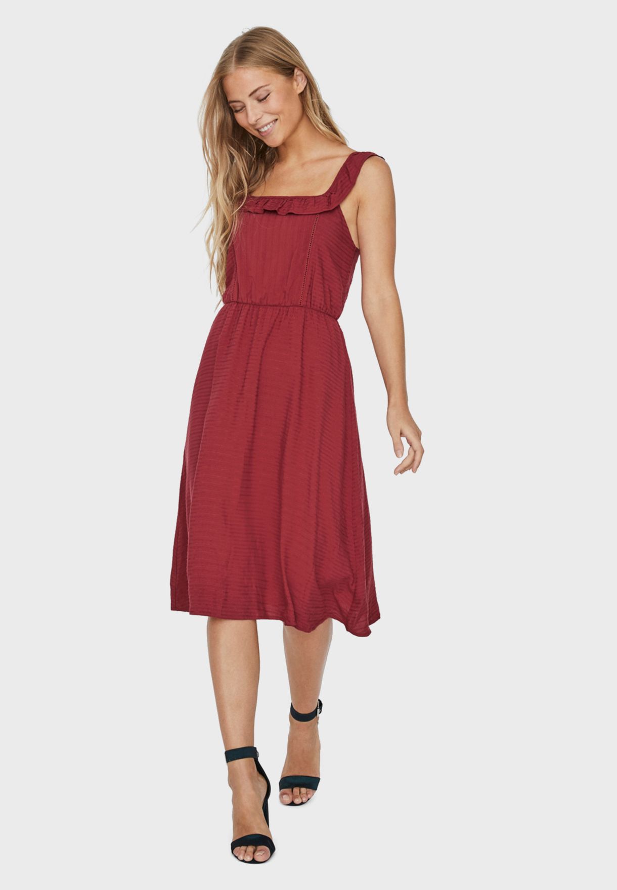 vero moda burgundy dress