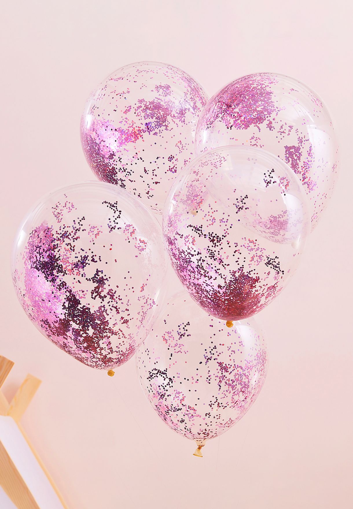 Pink Glitter Filled Balloons