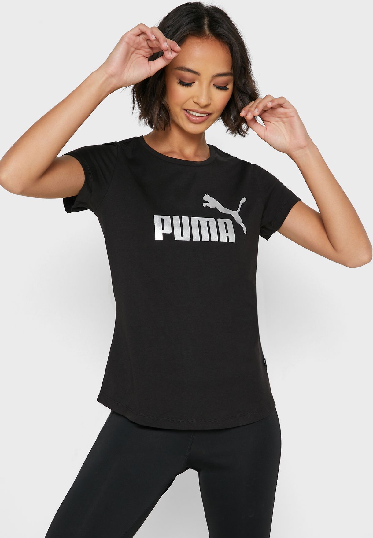 Buy PUMA black Essential Logo T-Shirt 