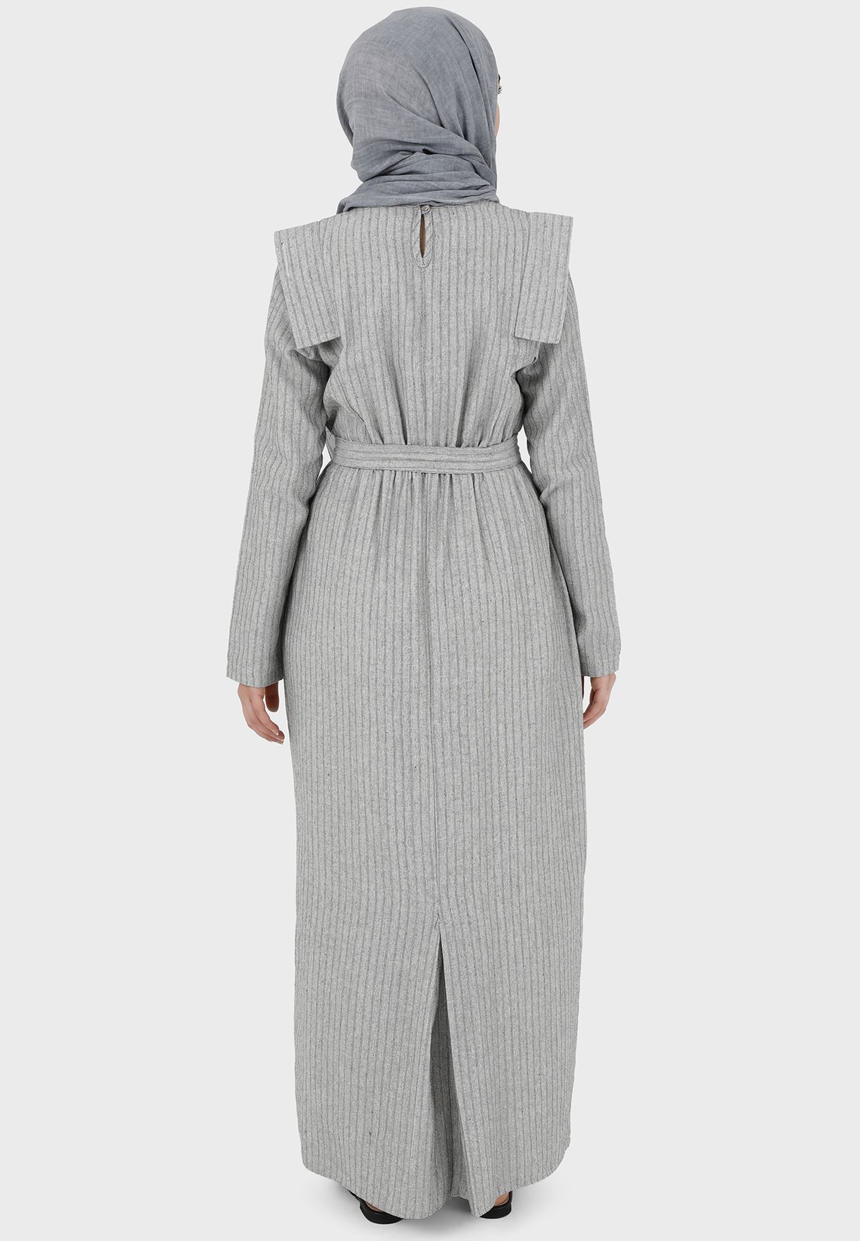 Striped Belt Detail Dress
