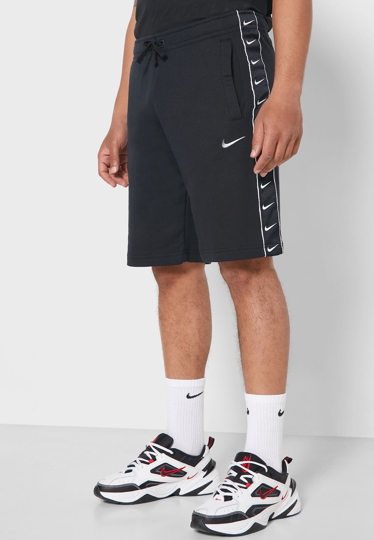 Buy Nike black NSW Swoosh Fleece Shorts 