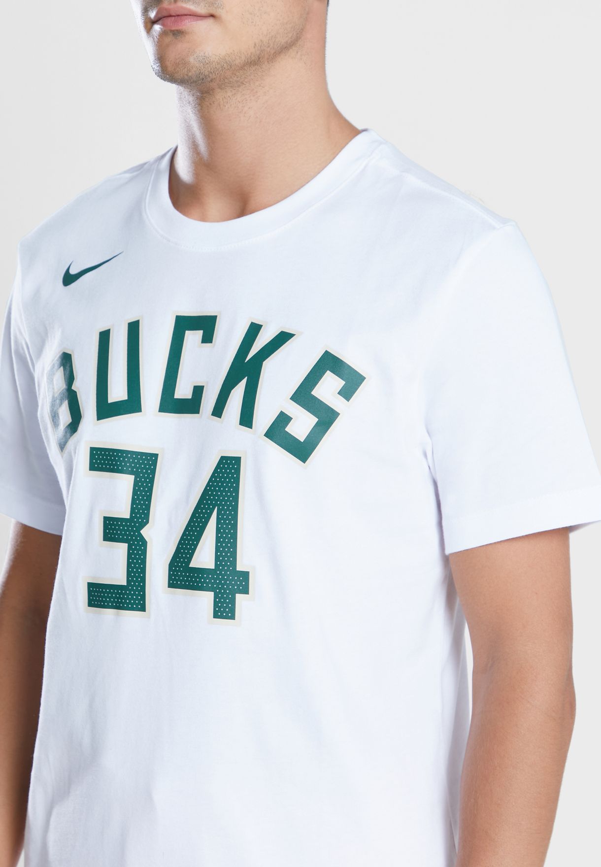 white milwaukee bucks t shirt