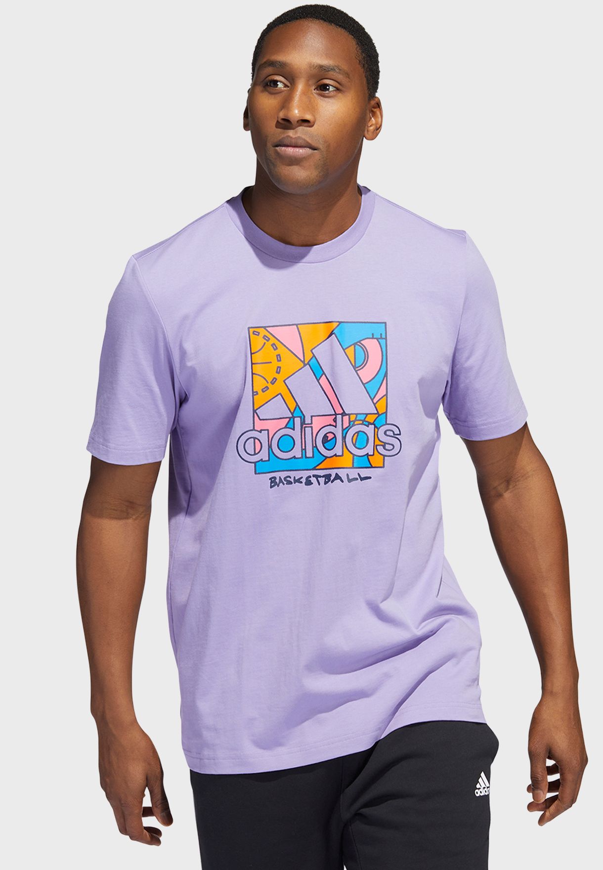 adidas lilac t shirt