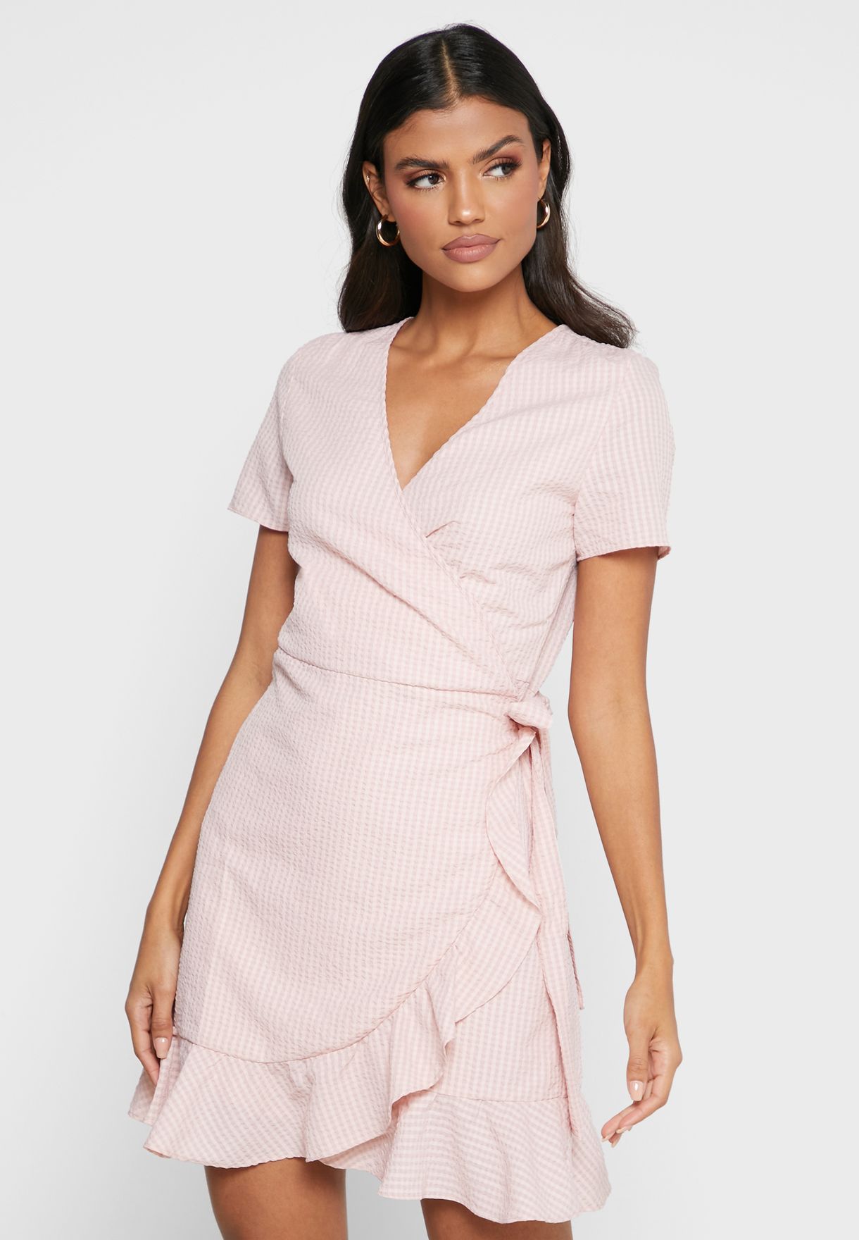 Buy Only pink Side Wrap Dress for Women in MENA, Worldwide