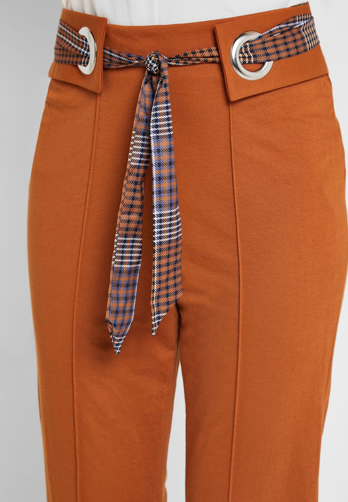 orange paperbag pants